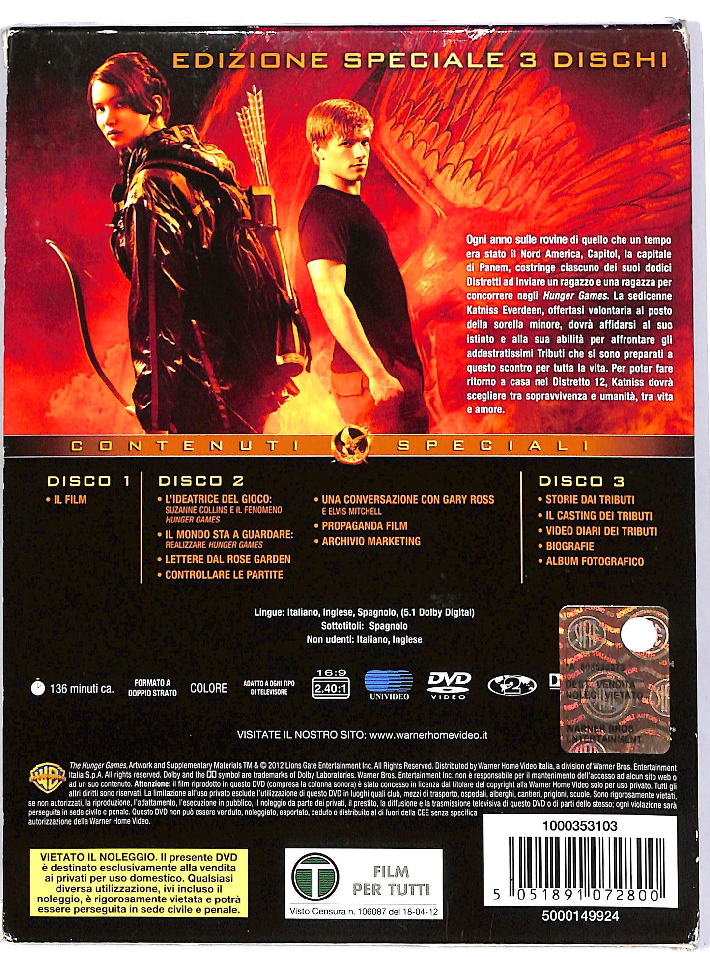 EBOND Hunger Games (3 dischi) EDIZIONE SPECIALE DIGIPACK DVD D681029