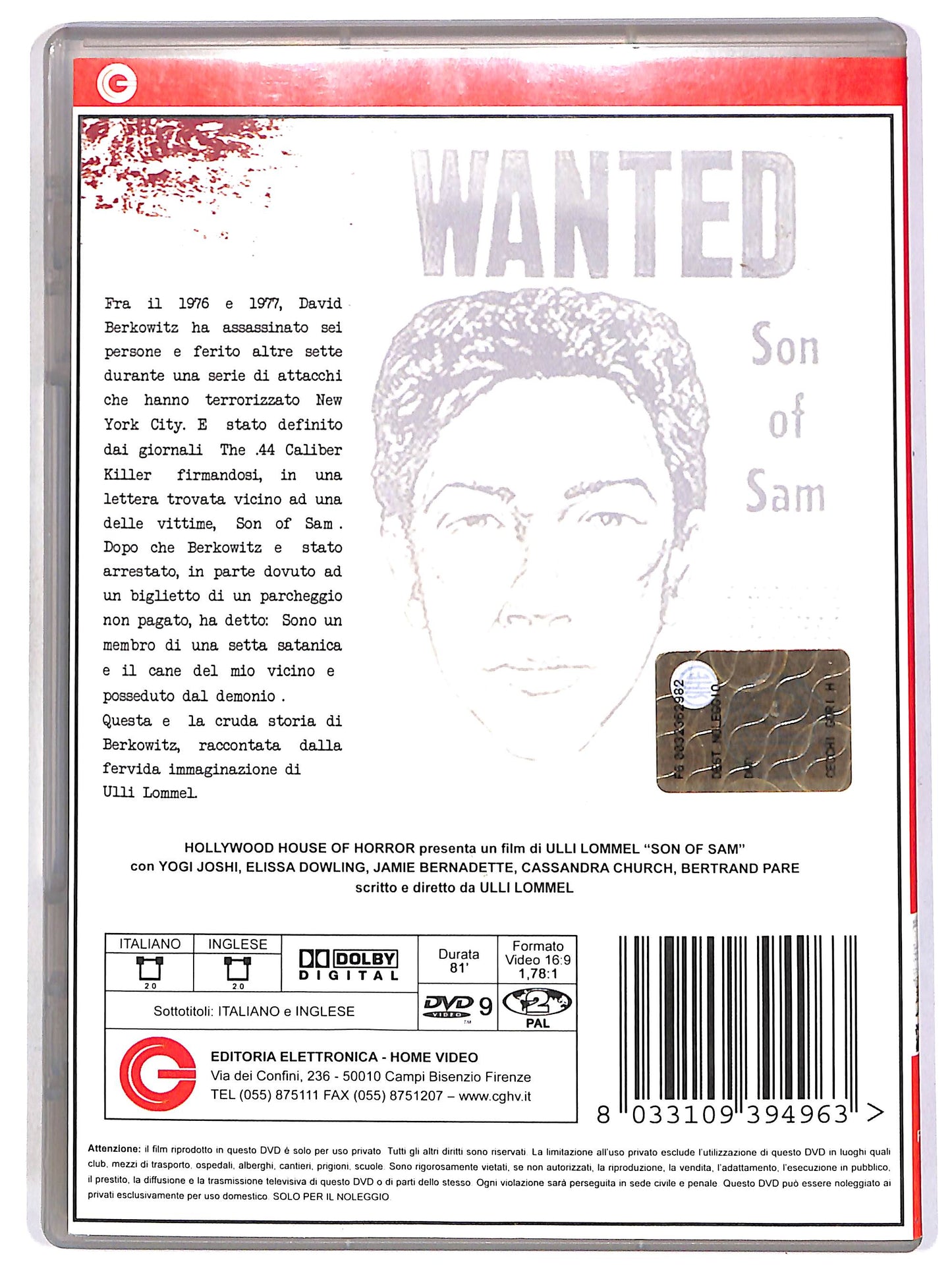 EBOND Son of Sam NOLEGGIO DVD D681457