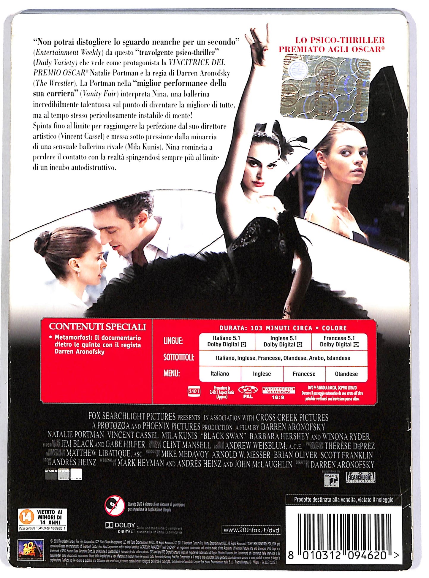 EBOND Il Cigno Nero SLIPCASE DVD D681517