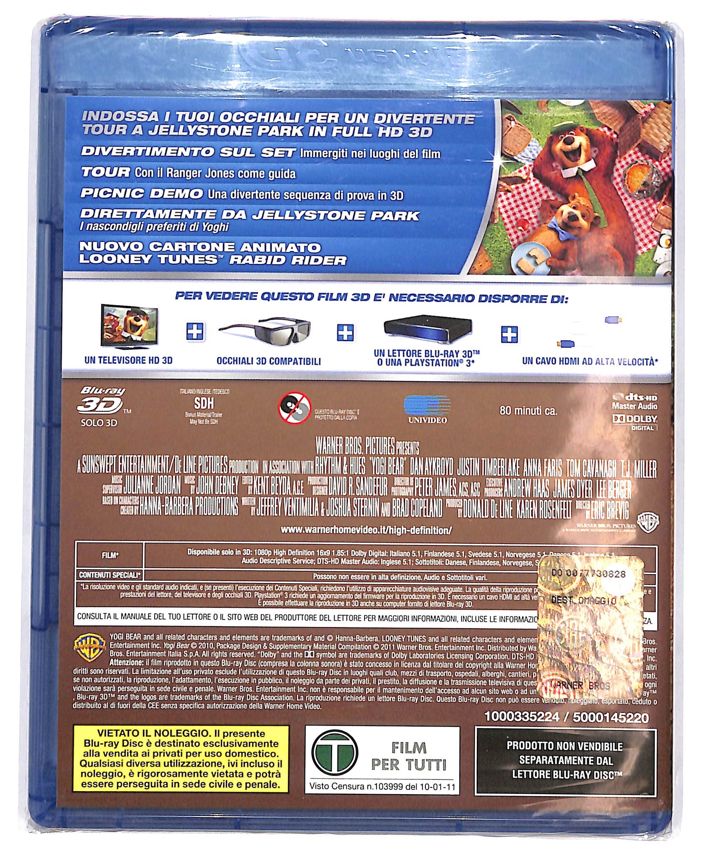 EBOND L'orso Yoghi BLURAY 3D EDITORIALE BLURAY D683416