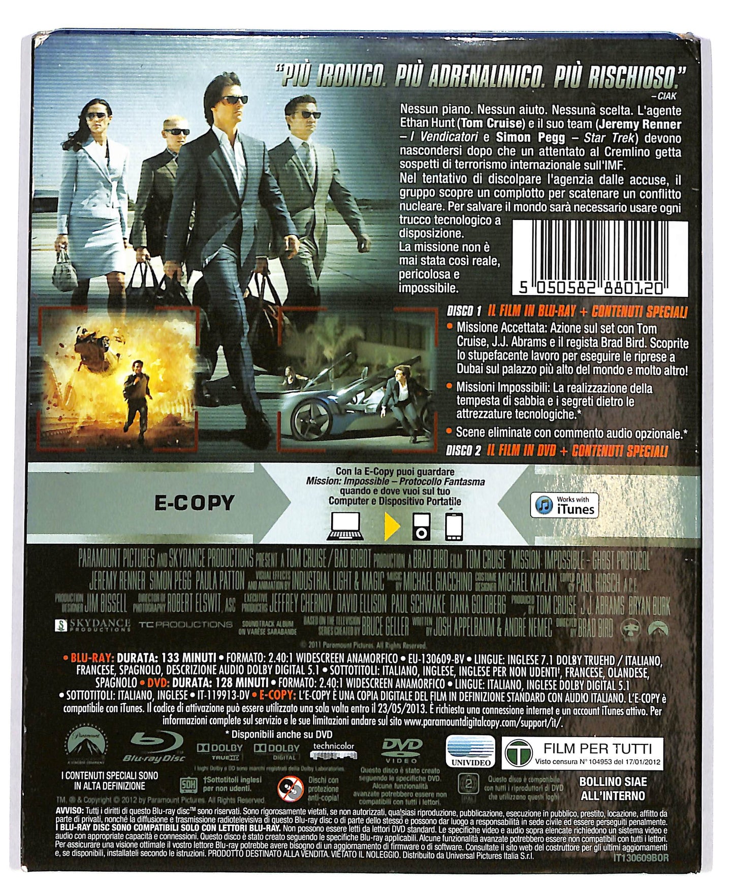 EBOND Mission Impossible Protocollo fantasma DVD+E-COPY+ BLURAY D683457
