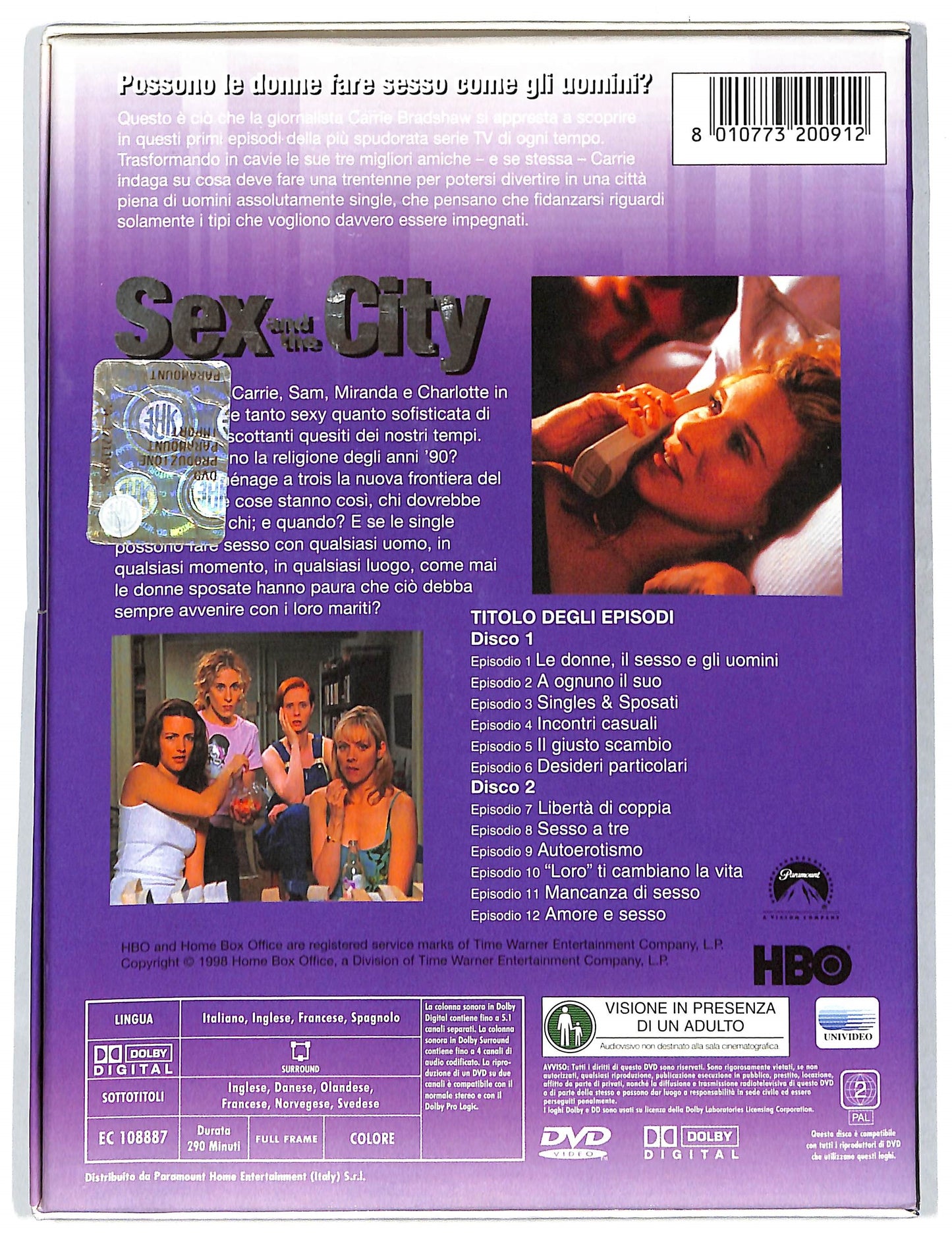 EBOND Sex and the City. Stagione 01 2 Dvd DIGIPACK DVD D684463