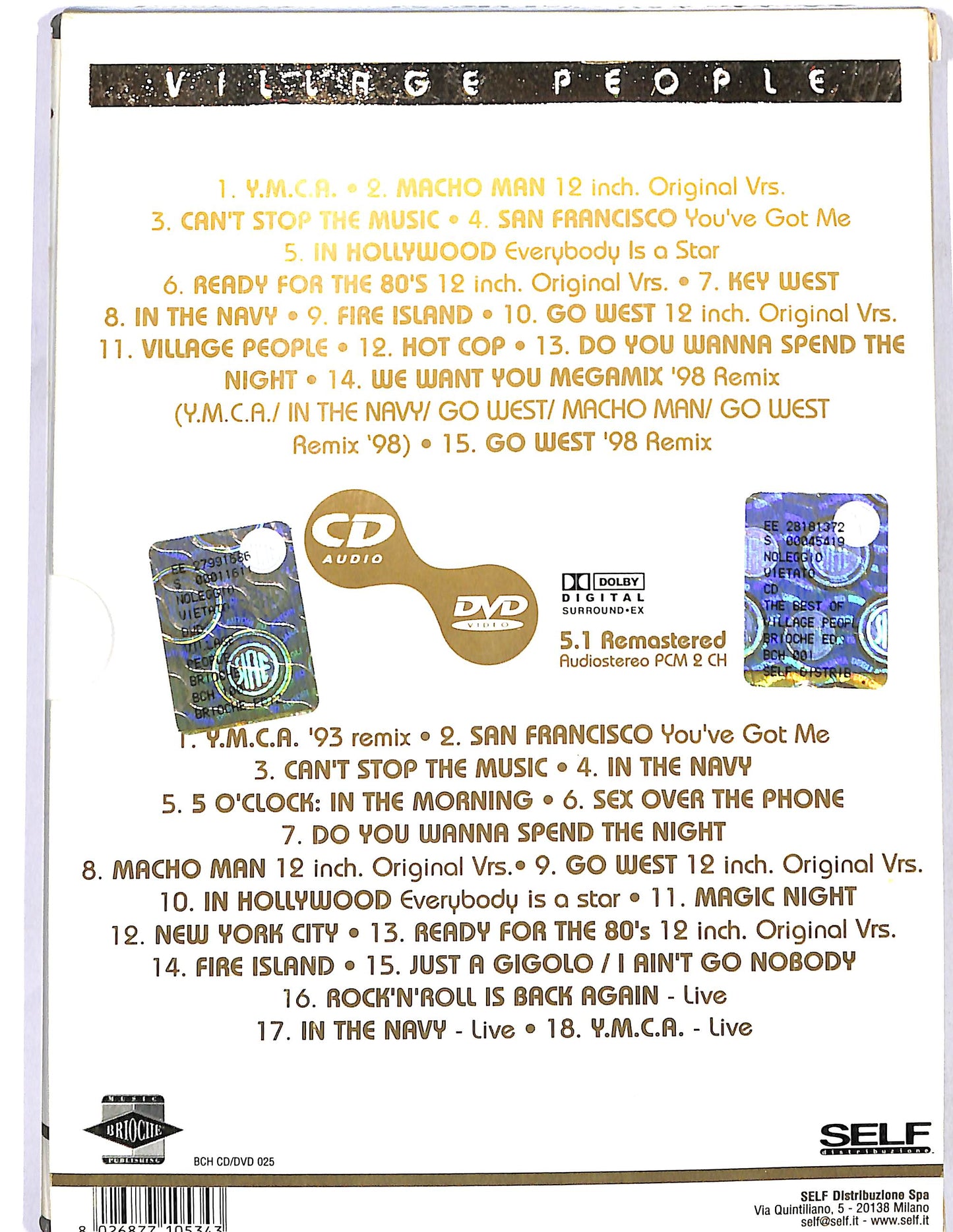 EBOND Village People Golden Box CD + DVD slipcase DVD D684605