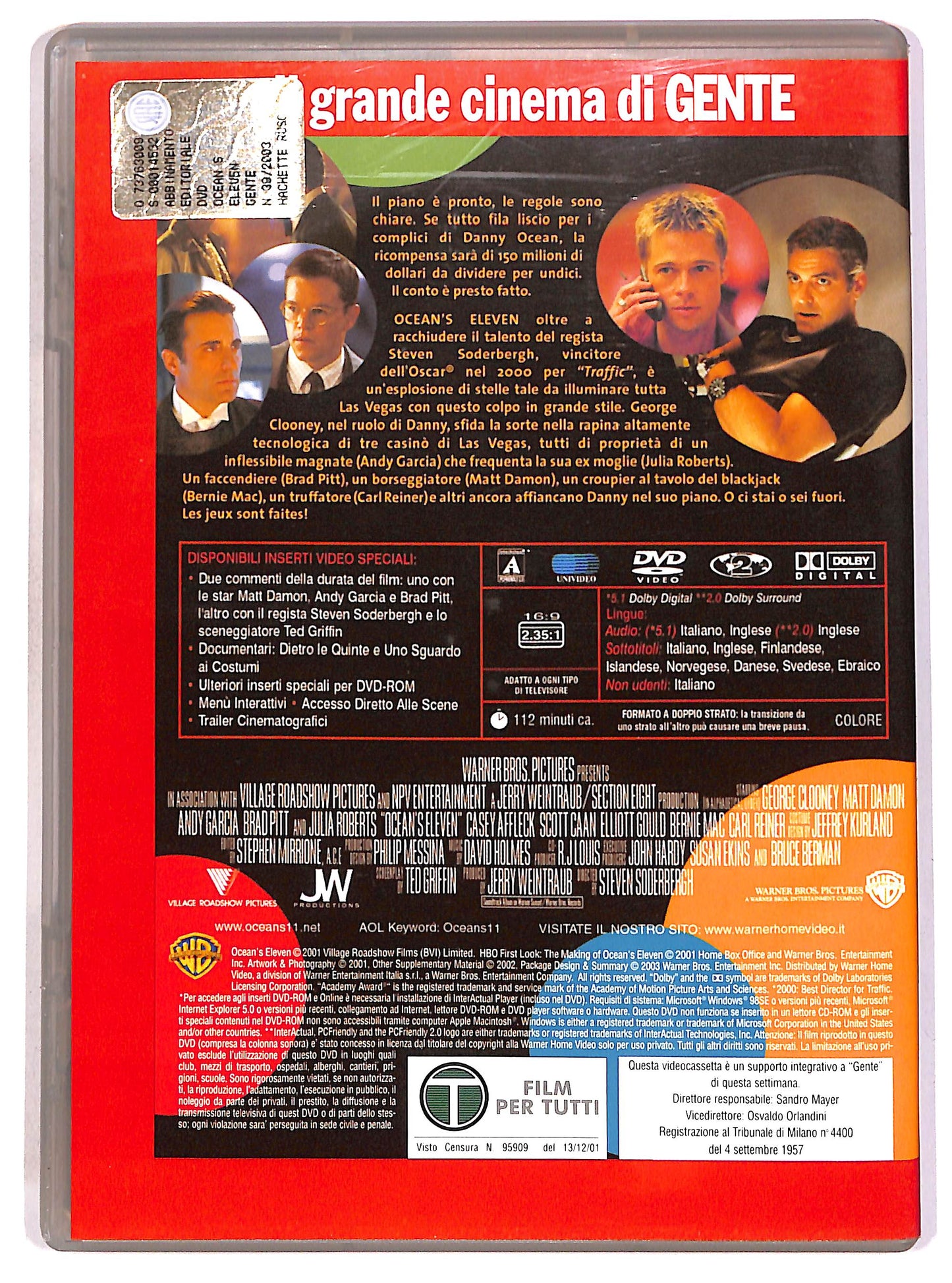 EBOND Ocean's Eleven - Fate il vostro gioco EDITORIALE DVD D686422