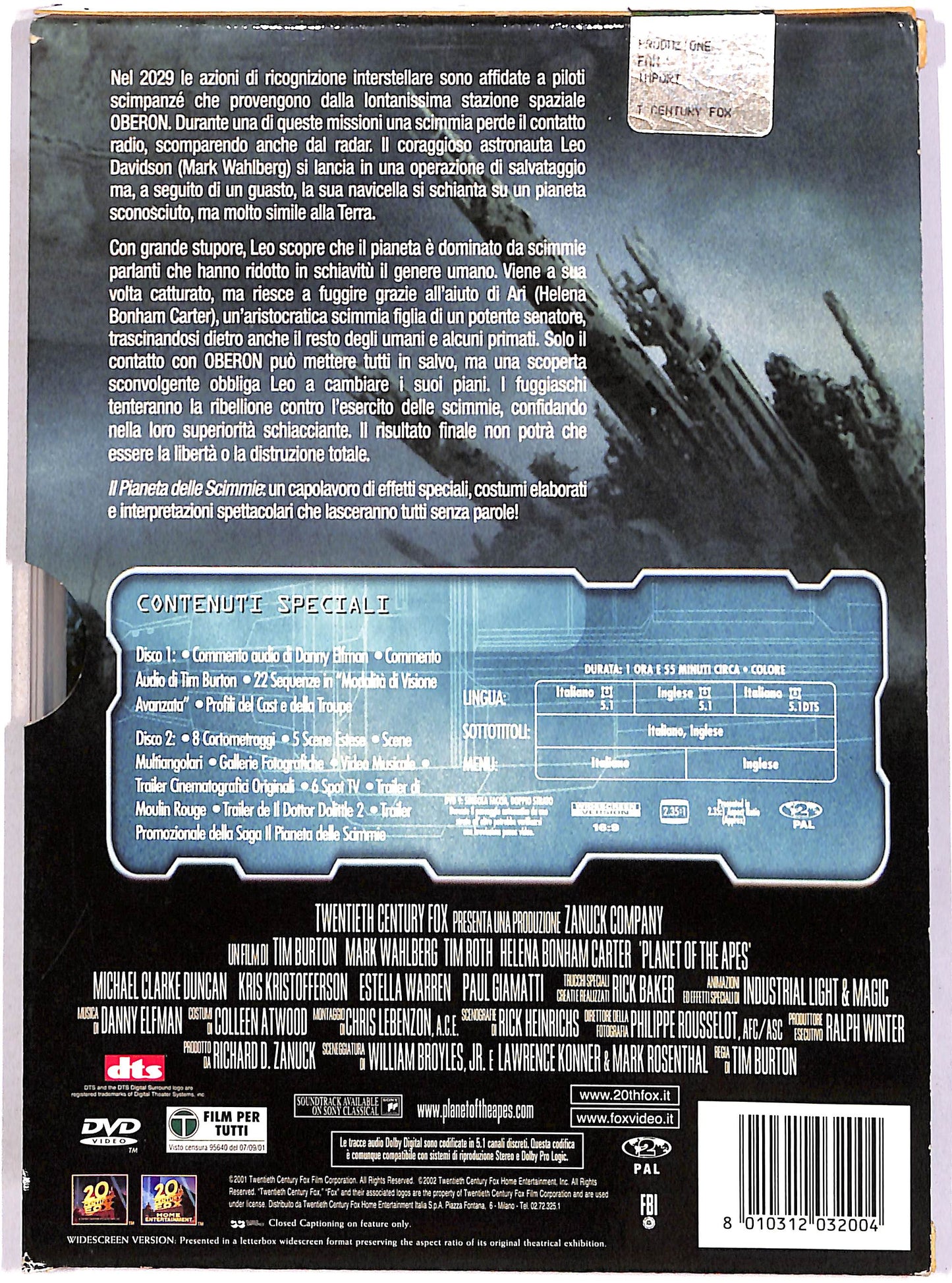EBOND Planet of the Apes (2 dischi) SLIPCASE EDIZIONE SPECIALE DVD D686618