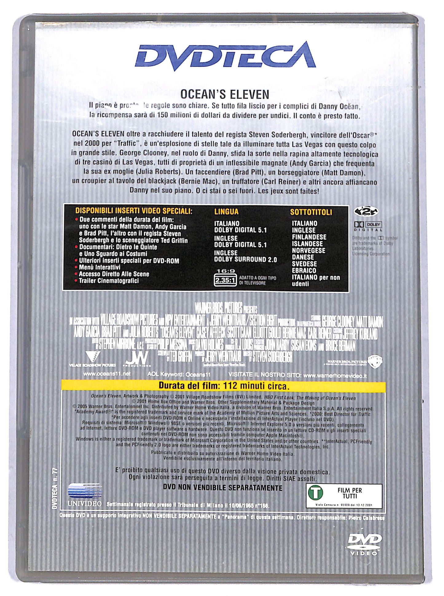 EBOND Ocean's Eleven - Fate il vostro gioco EDITORIALE DVD D687454