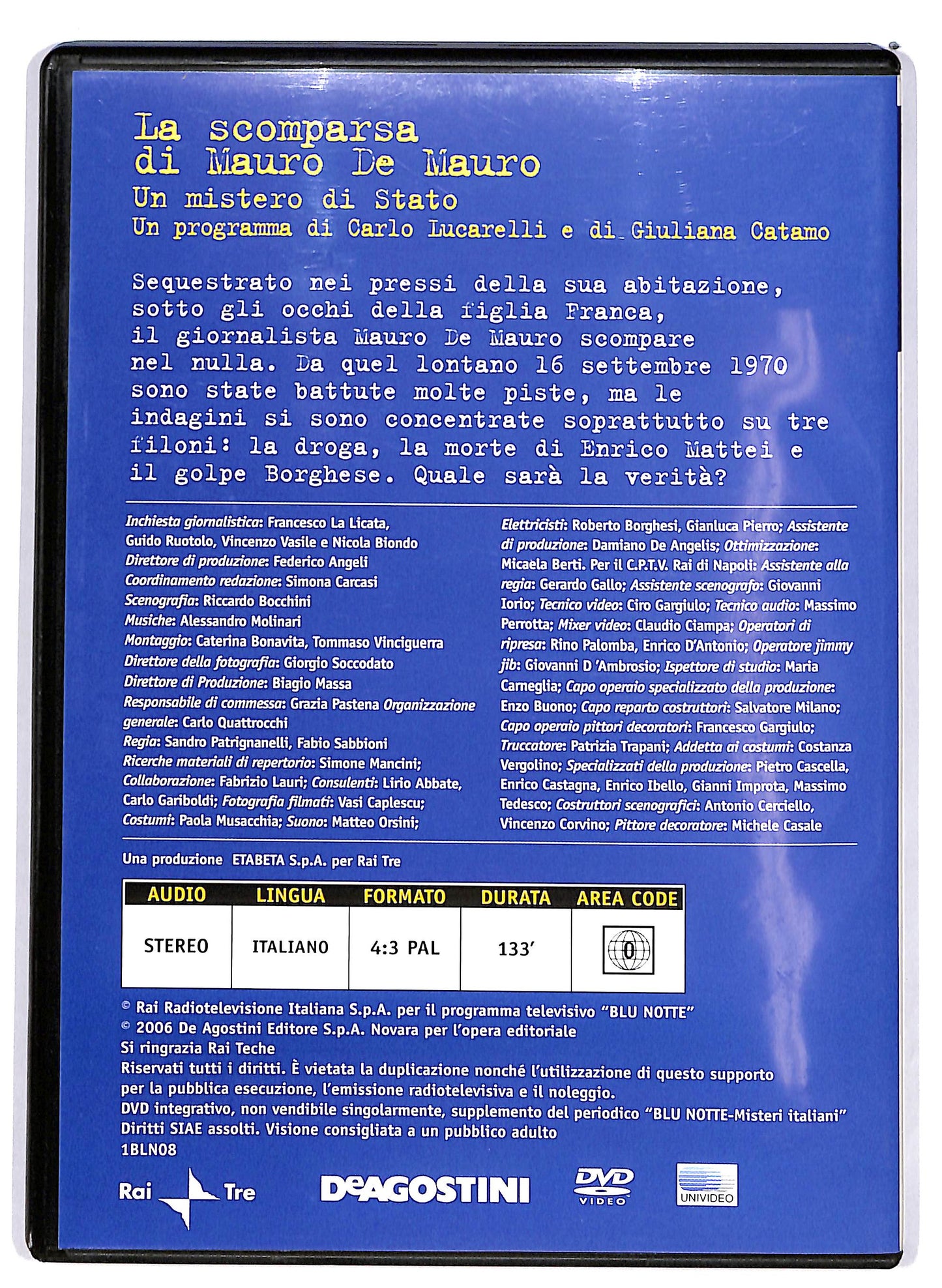 EBOND Blu notte La scomparsa di Mauro De Mauro Vol 8 EDITORIALE DVD D687819