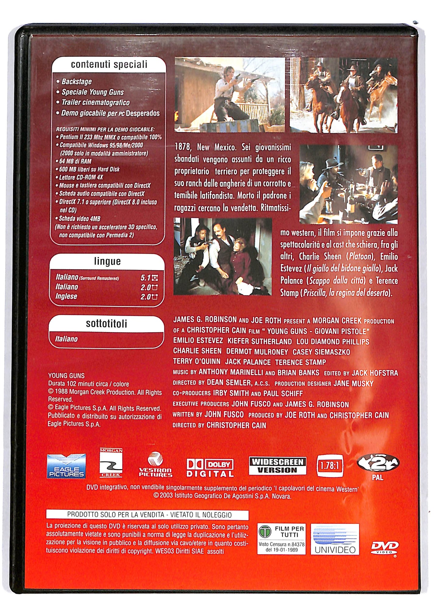 EBOND Young Guns - Giovani pistole  EDITORIALE DVD D689724