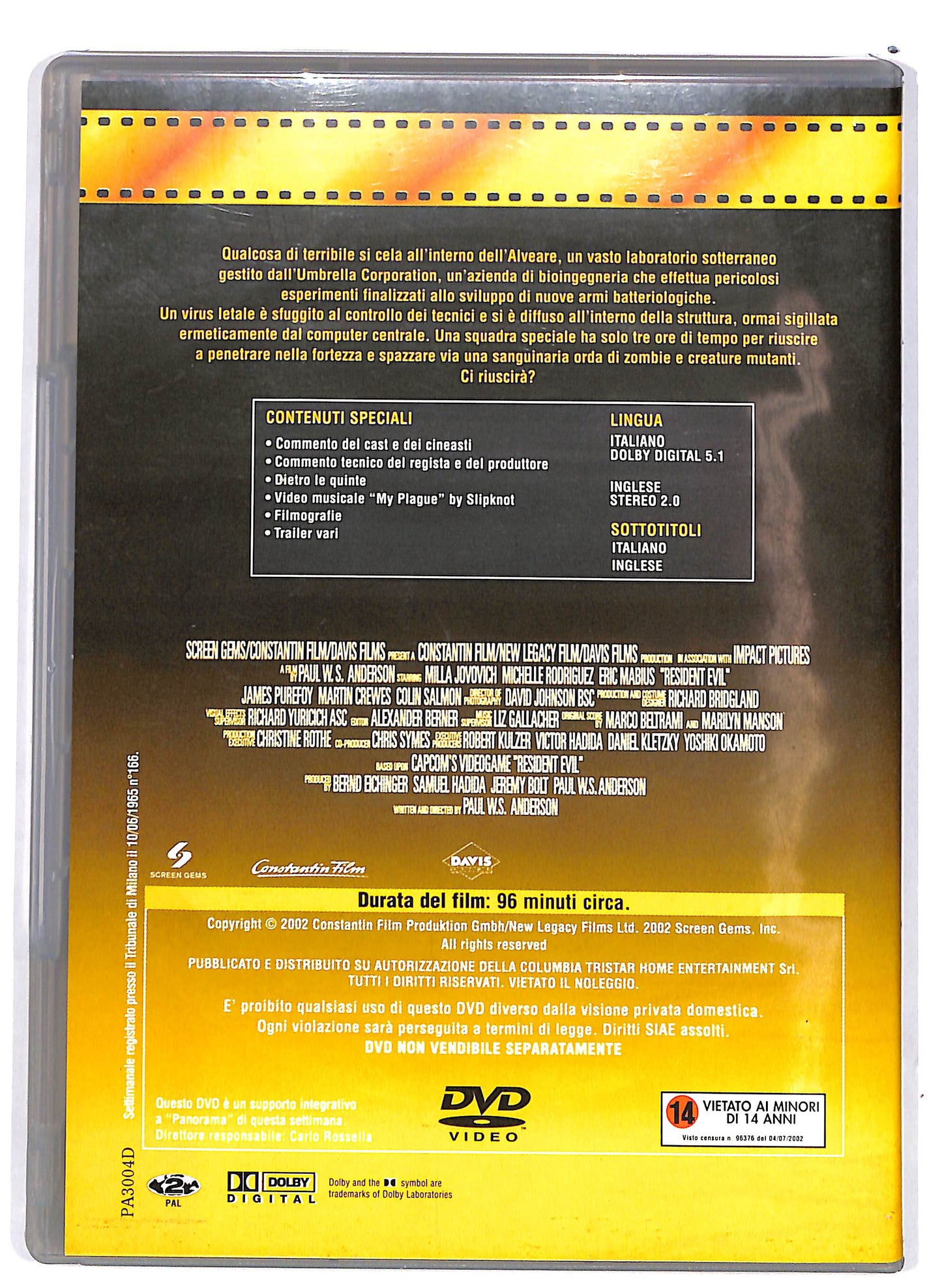 EBOND Resident Evil EDITORIALE DVD D689956