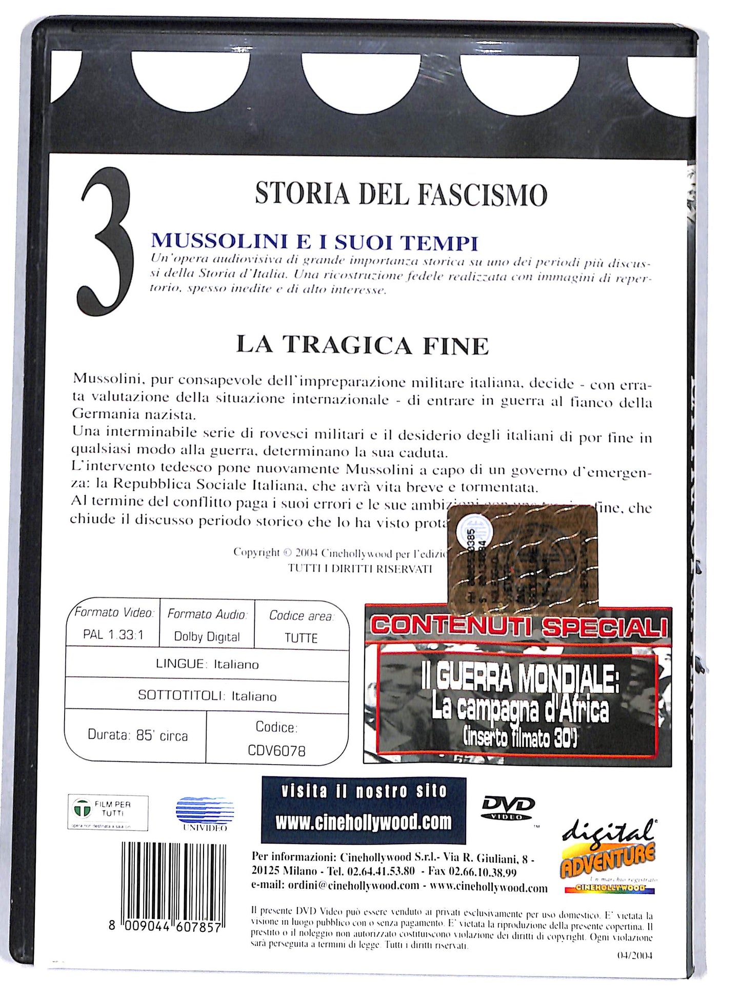 EBOND mussolini e i suoi tempi - la tragica fine 3 DVD D690030