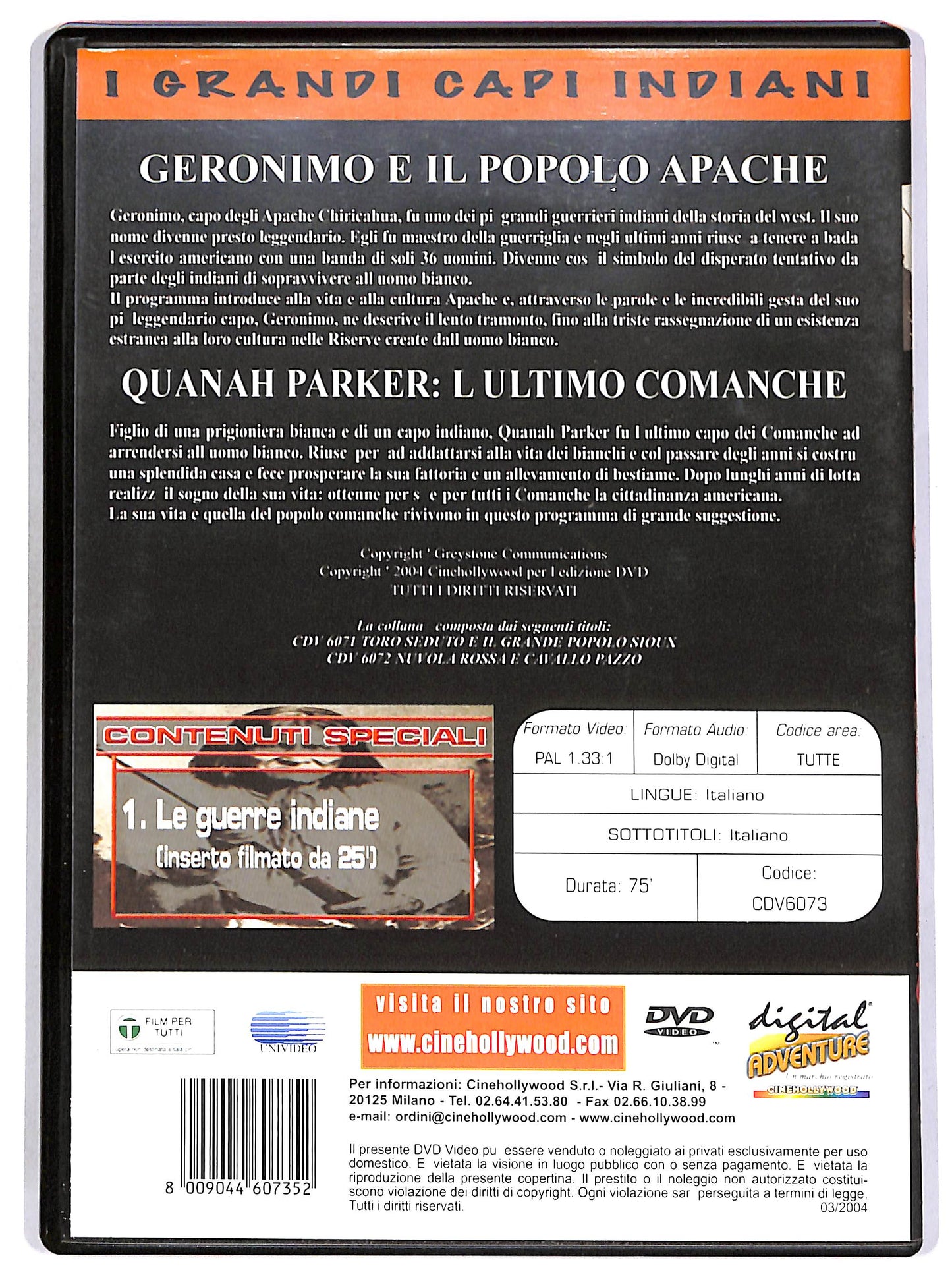 EBOND I grandi capi indiani - Geronimo e Quanah Parker DVD D690334