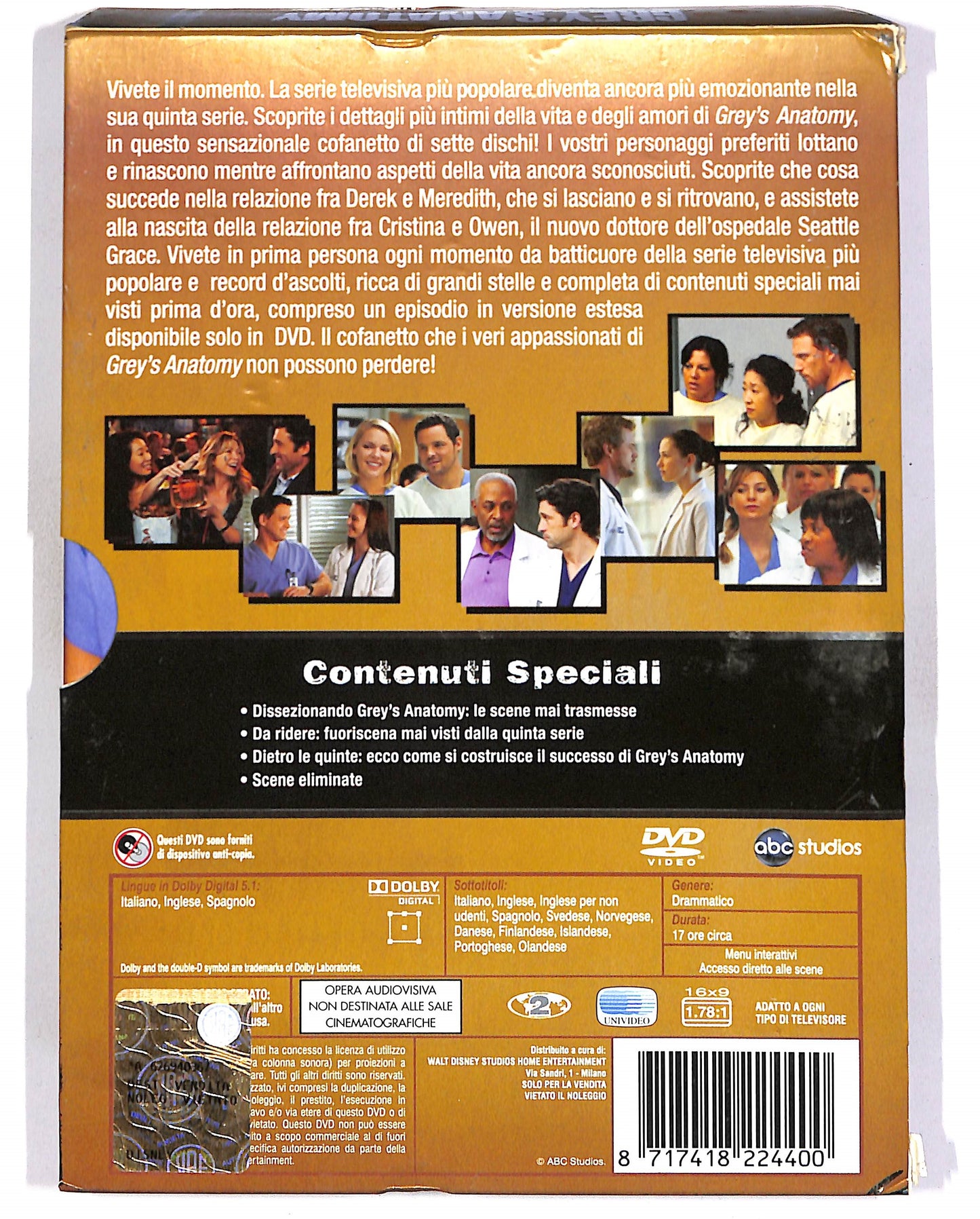 EBOND Grey's Anatomy - Quinta Serie (7 dvd) SLIPCASE SLIMCASE DVD D691119