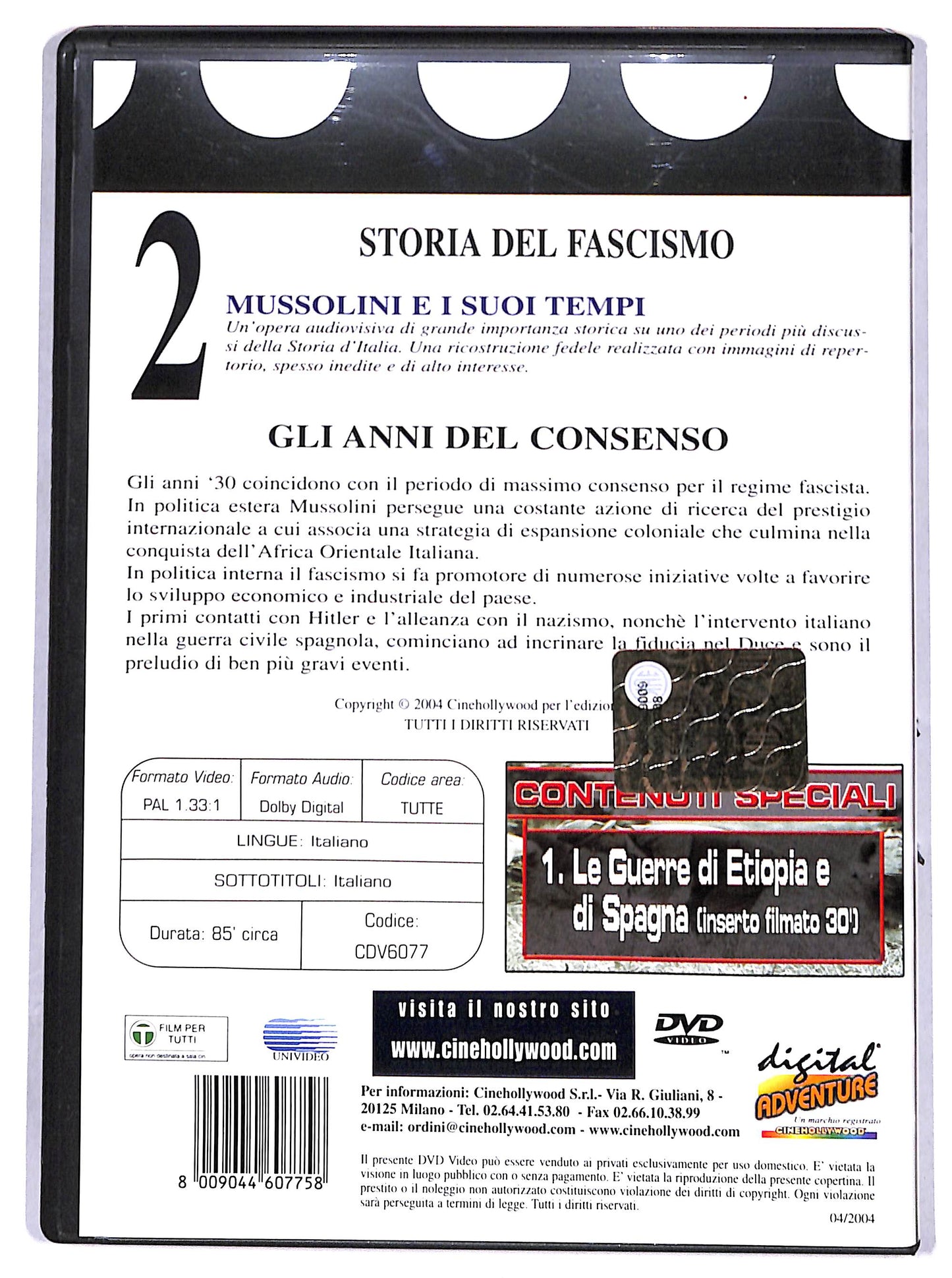 EBOND mussolini e i suoi tempi - gli anni del consenso 2 DVD D691617
