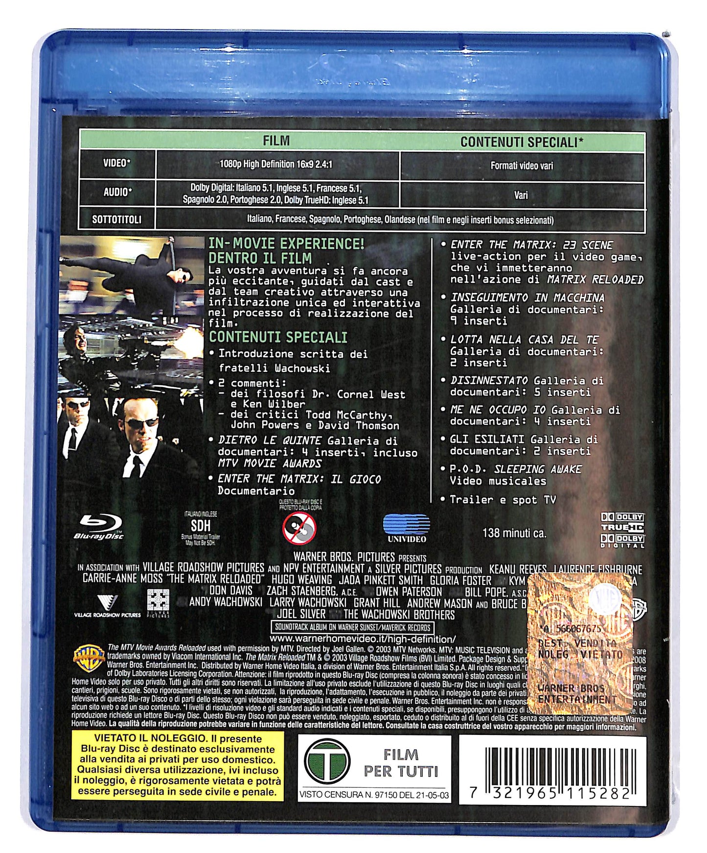 EBOND Matrix reloaded BLURAY D691731