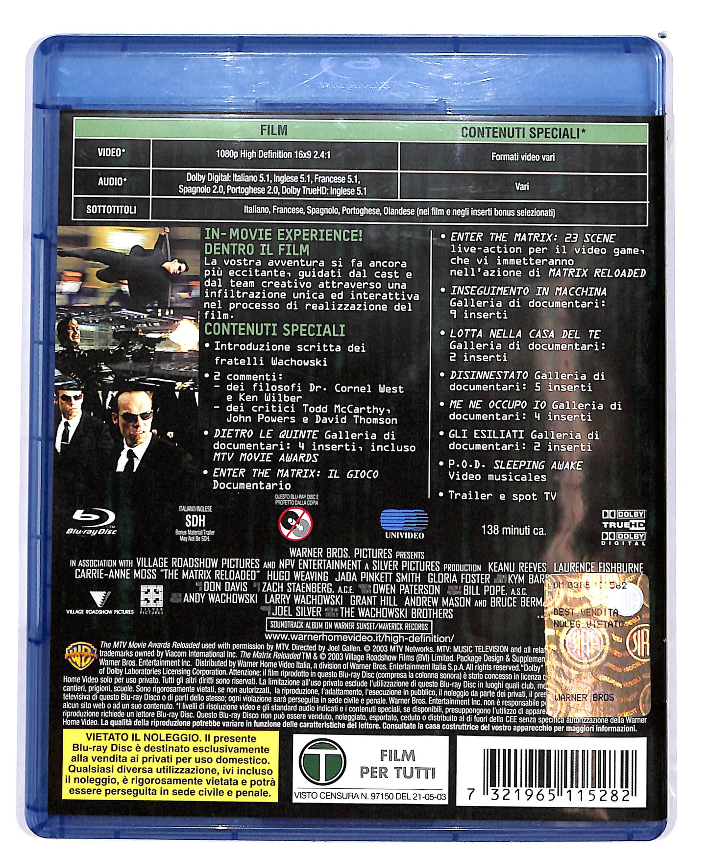 EBOND Matrix reloaded BLURAY D692043