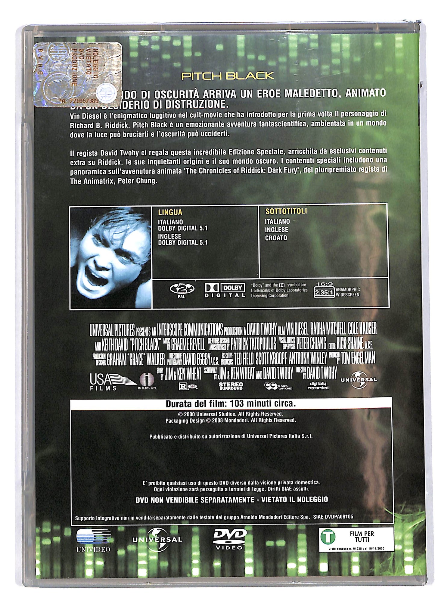 EBOND Pitch Black EDITORIALE DVD D692240