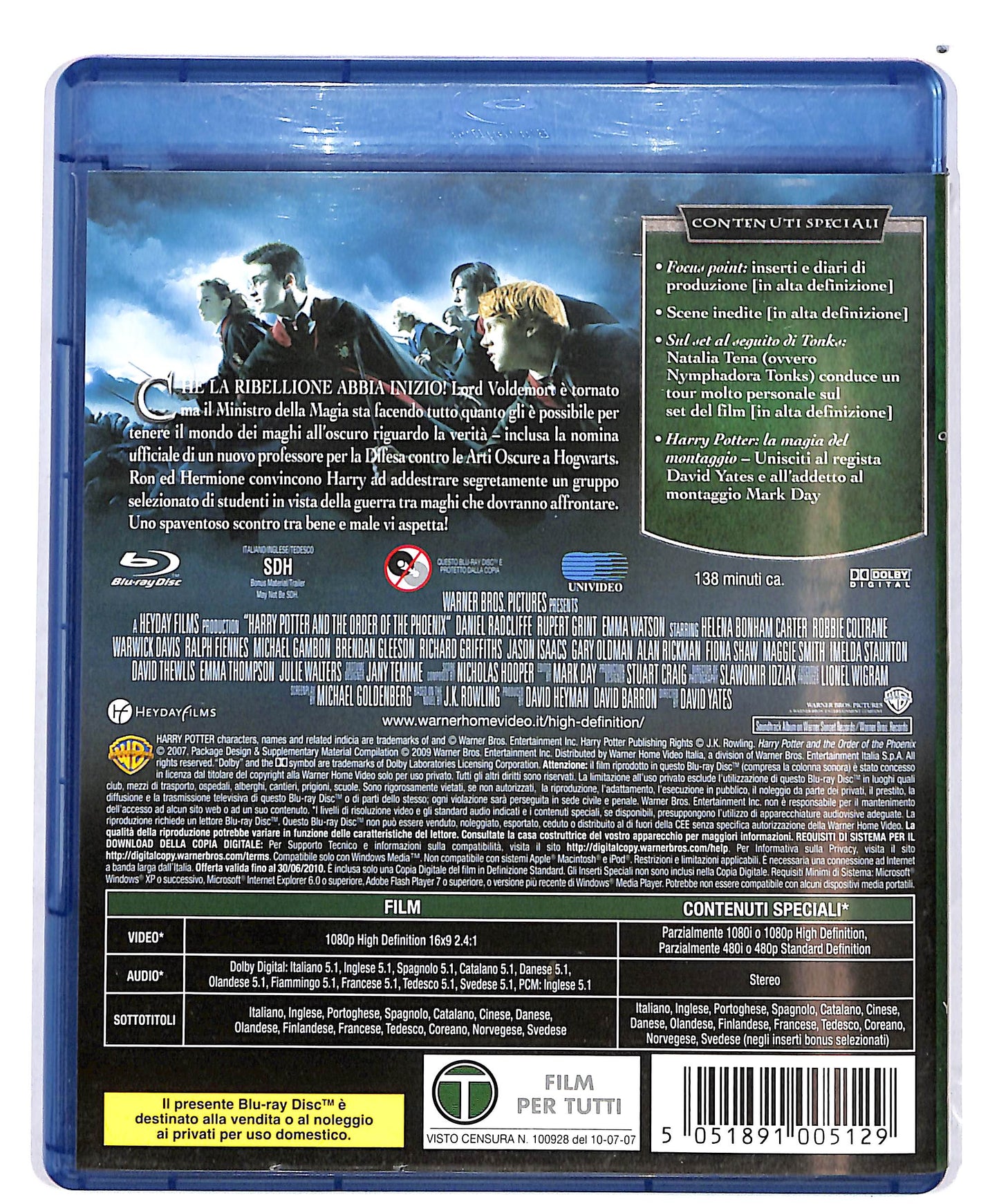 EBOND Harry Potter e l'ordine della fenice BLURAY D692733
