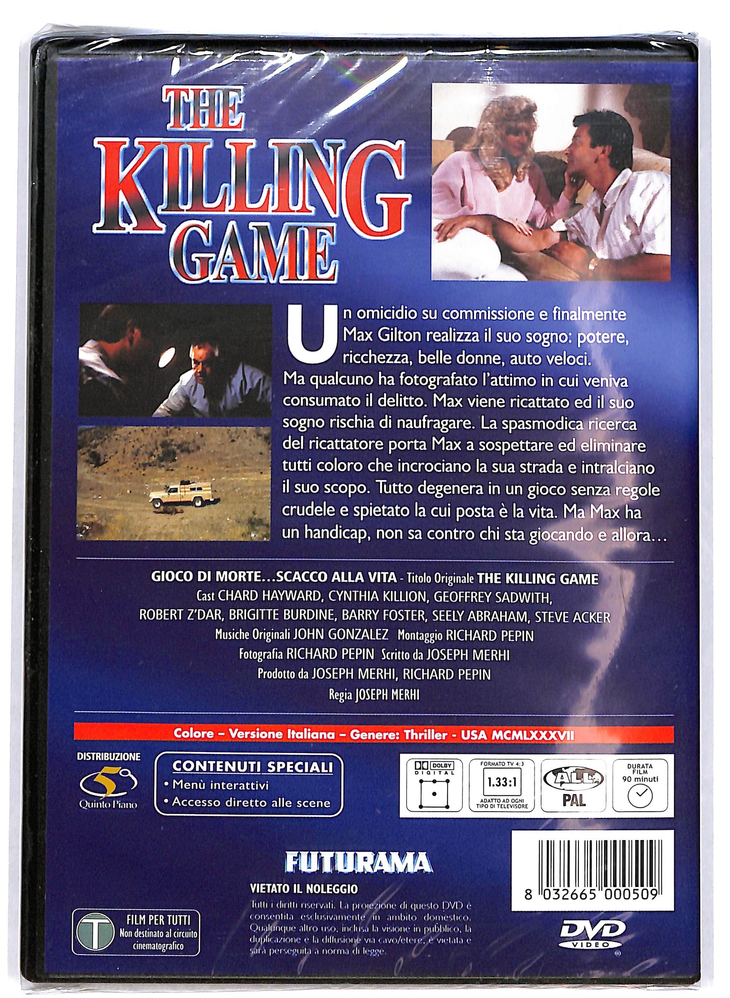 EBOND The Killing Game Gioco di morte... scacco alla vita. DVD D693434