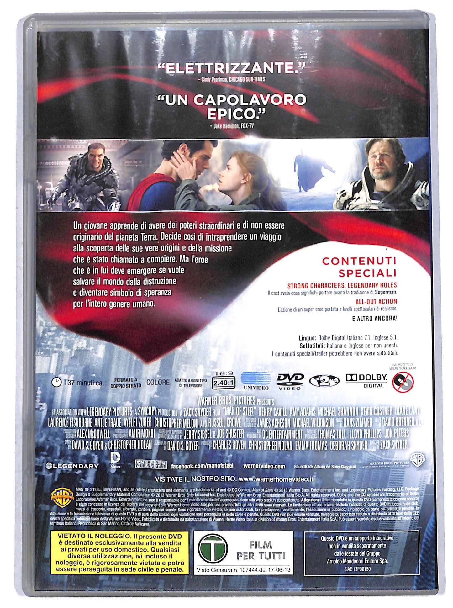 EBOND L'uomo d'acciaio EDIZIONE SPECIALE 2 dischi EDITORIALE DVD D693721