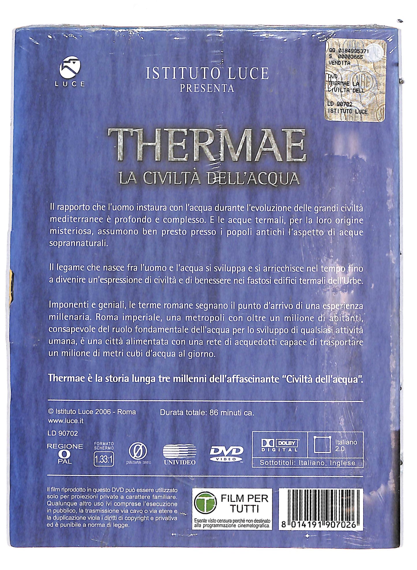 EBOND Thermae La civilta dell'acqua nel mondo antico DIGIPACK DVD D693941