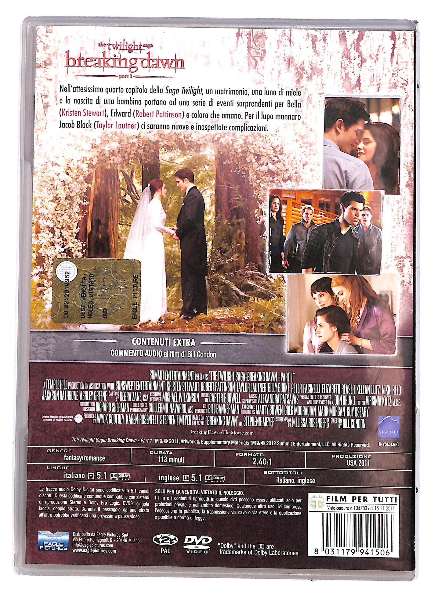 EBOND The Twilight Saga Breaking Dawn - Parte 1 Slimcase DVD D694650