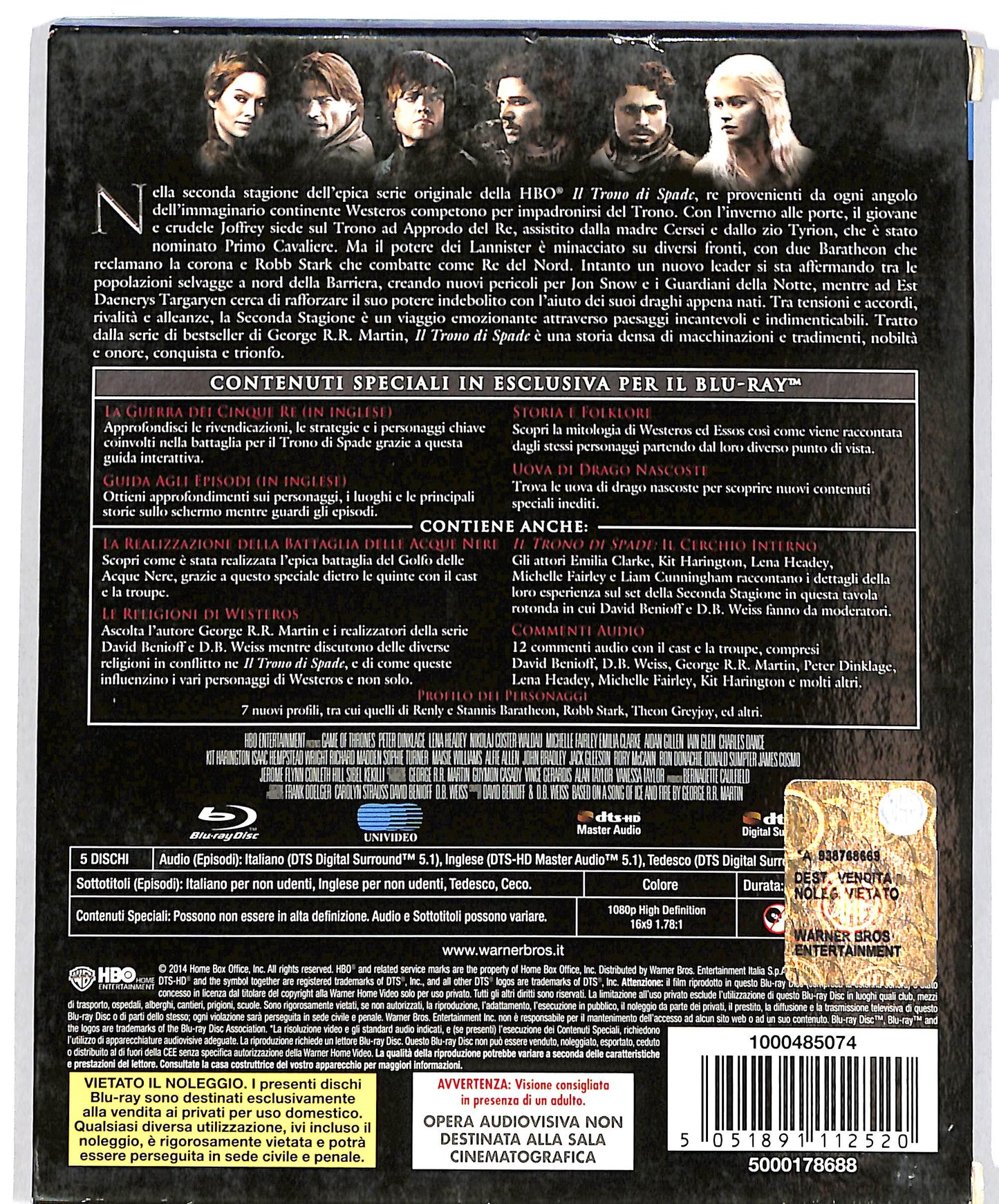 EBOND Il Trono di Spade Seconda Stagione Completa BLURAY D695946