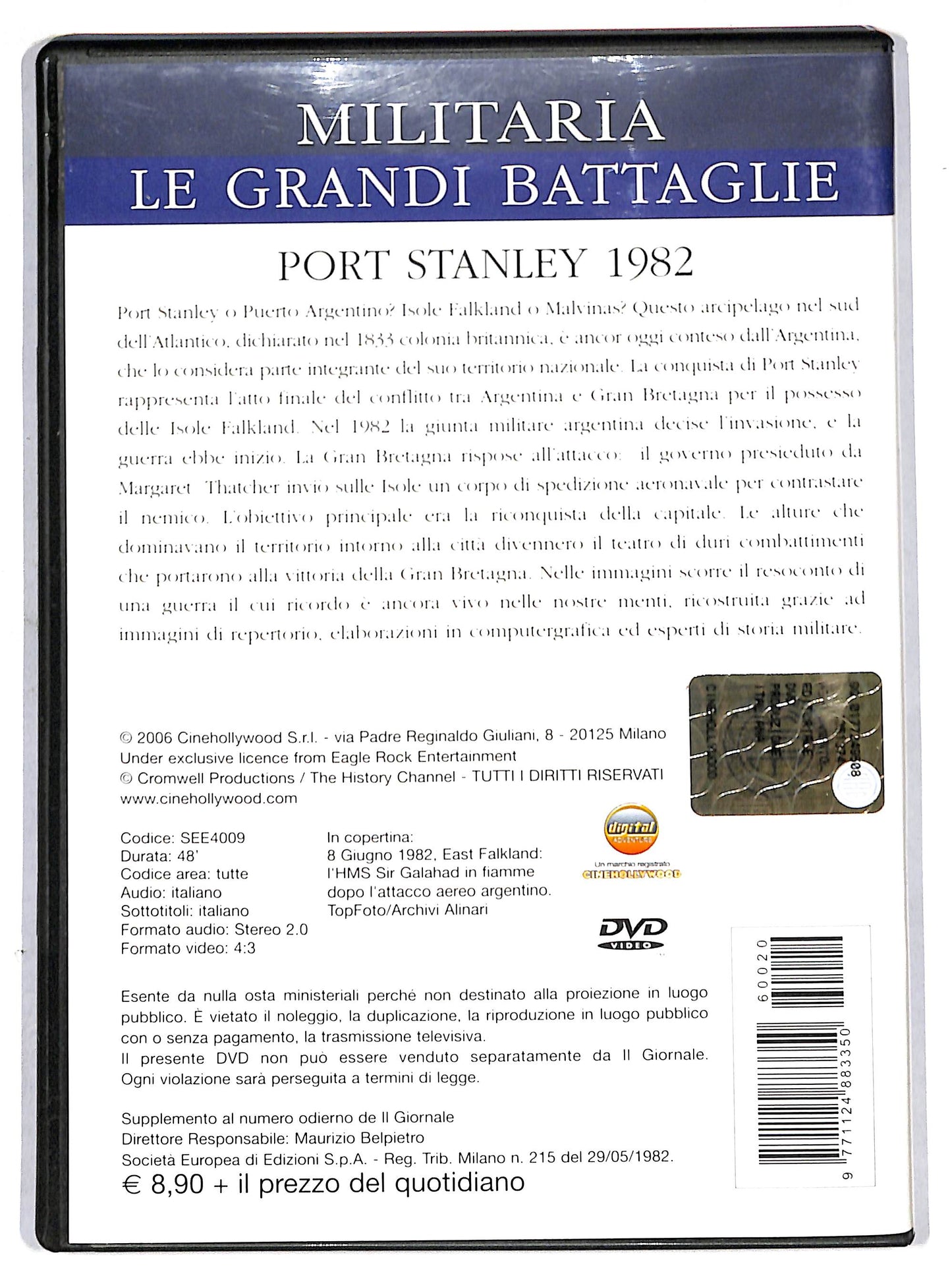 EBOND le Grandi Battaglie - Port Stanley 1982 vol.20 EDITORIALE DVD D696143