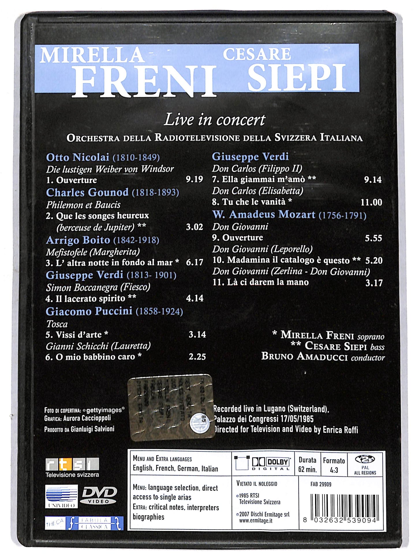 EBOND Mirella Freni e Cesare Siepi Live in Concert DVD D696213