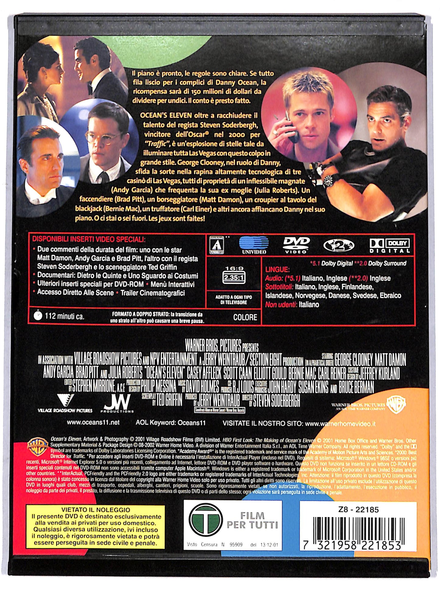 EBOND Ocean's Eleven - Fate il vostro gioco SNAPPER DVD D696330