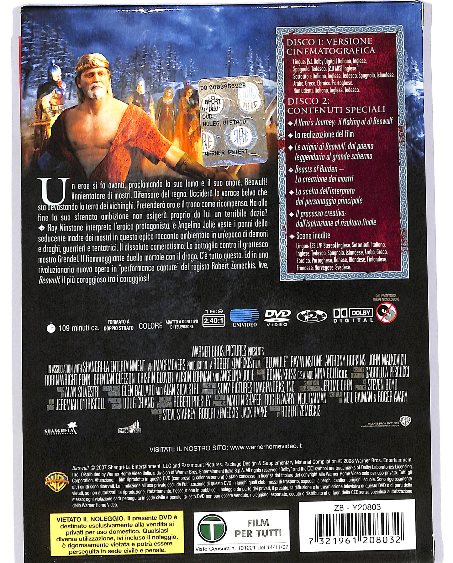EBOND La leggenda di Beowulf slipcase EDIZIONE SPECIALE 2 dischi DVD D697456