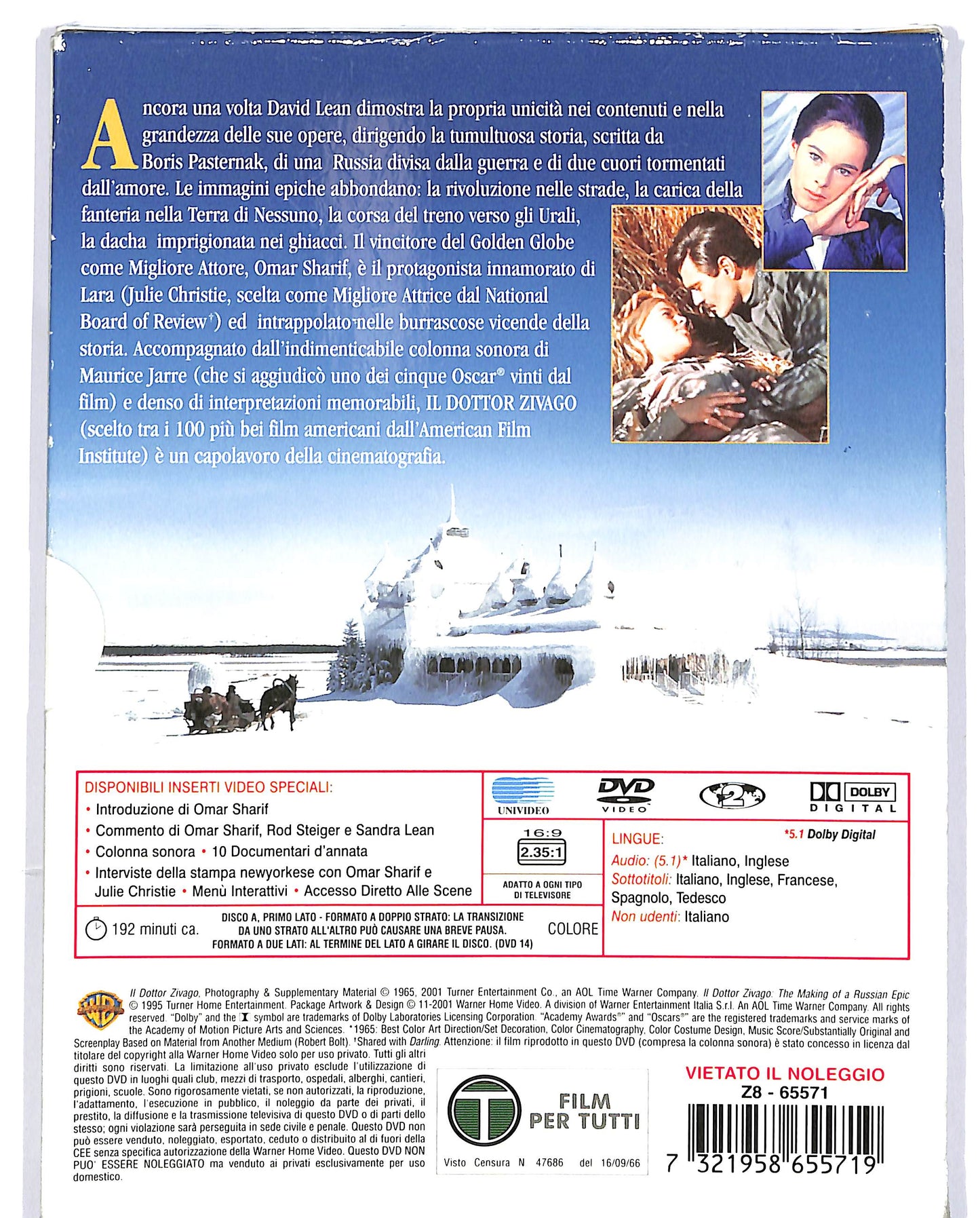 EBOND Il dottor Zivago DIGIPACK EDITORIALE DVD D697609