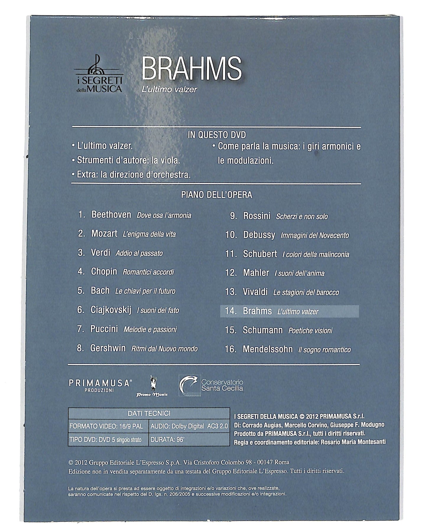EBOND Brahms L'ultimo Valzer vol.14 DIGIPACK EDITORIALE DVD D697704