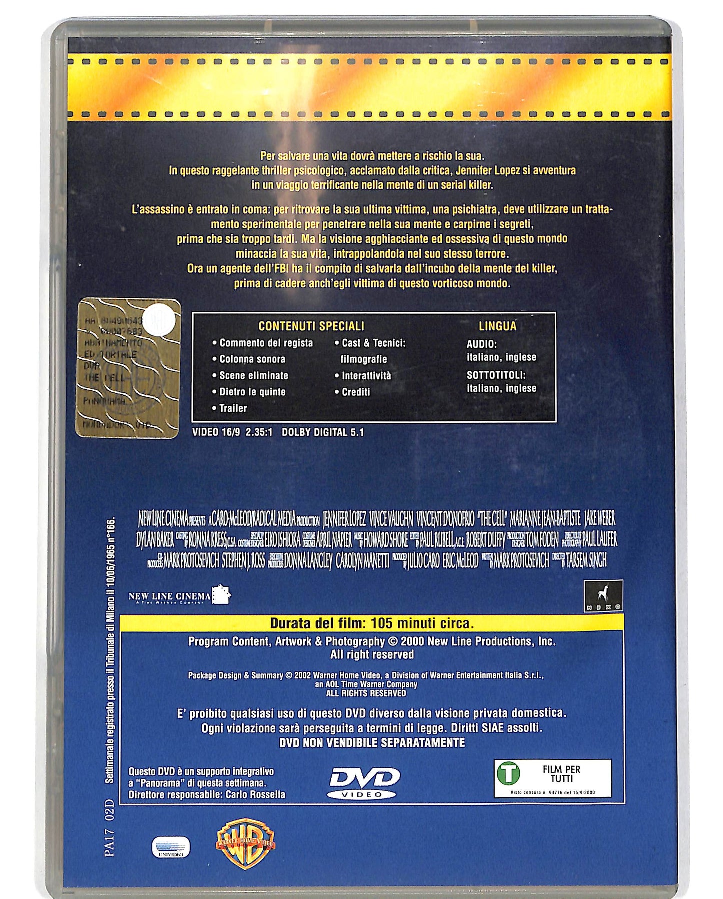 EBOND The Cell - La cellula EDITORIALE DVD D697806