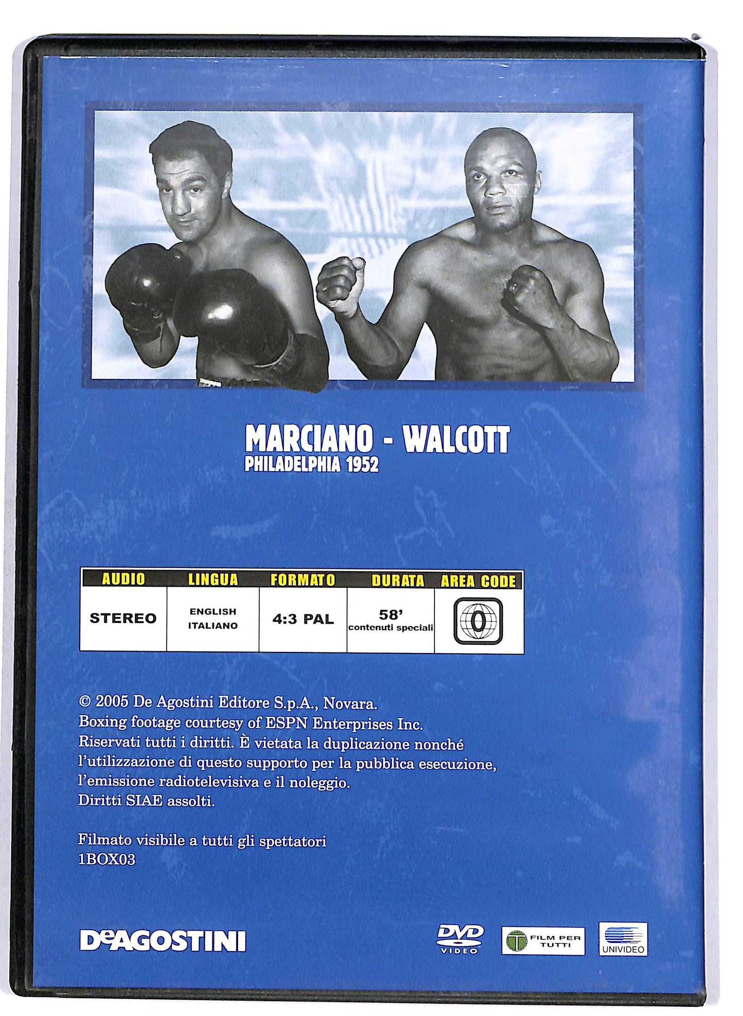 EBOND Boxe Marciano - Walcott 1952 EDITORIALE DVD D698639