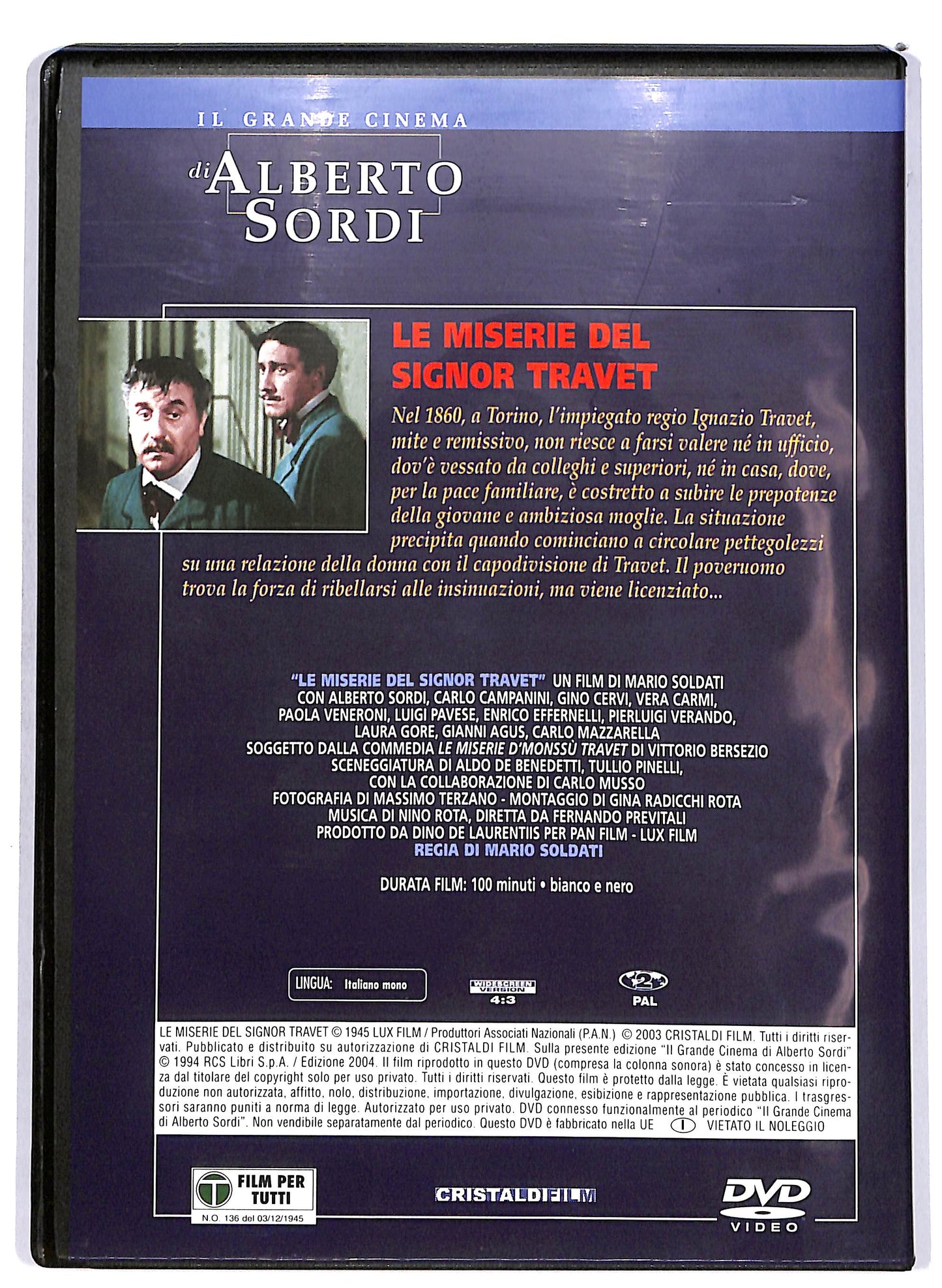EBOND Alberto Sordi - Le miserie del signor Travet EDITORIALE DVD D698647