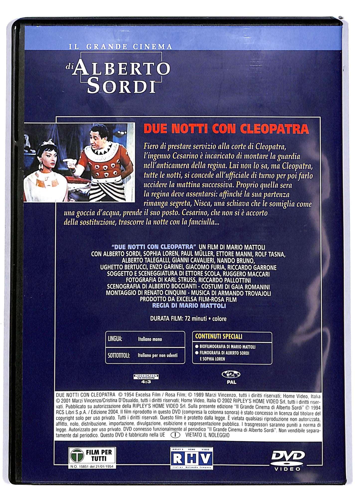 EBOND Alberto Sordi - Due notti con Cleopatra EDITORIALE DVD D698660