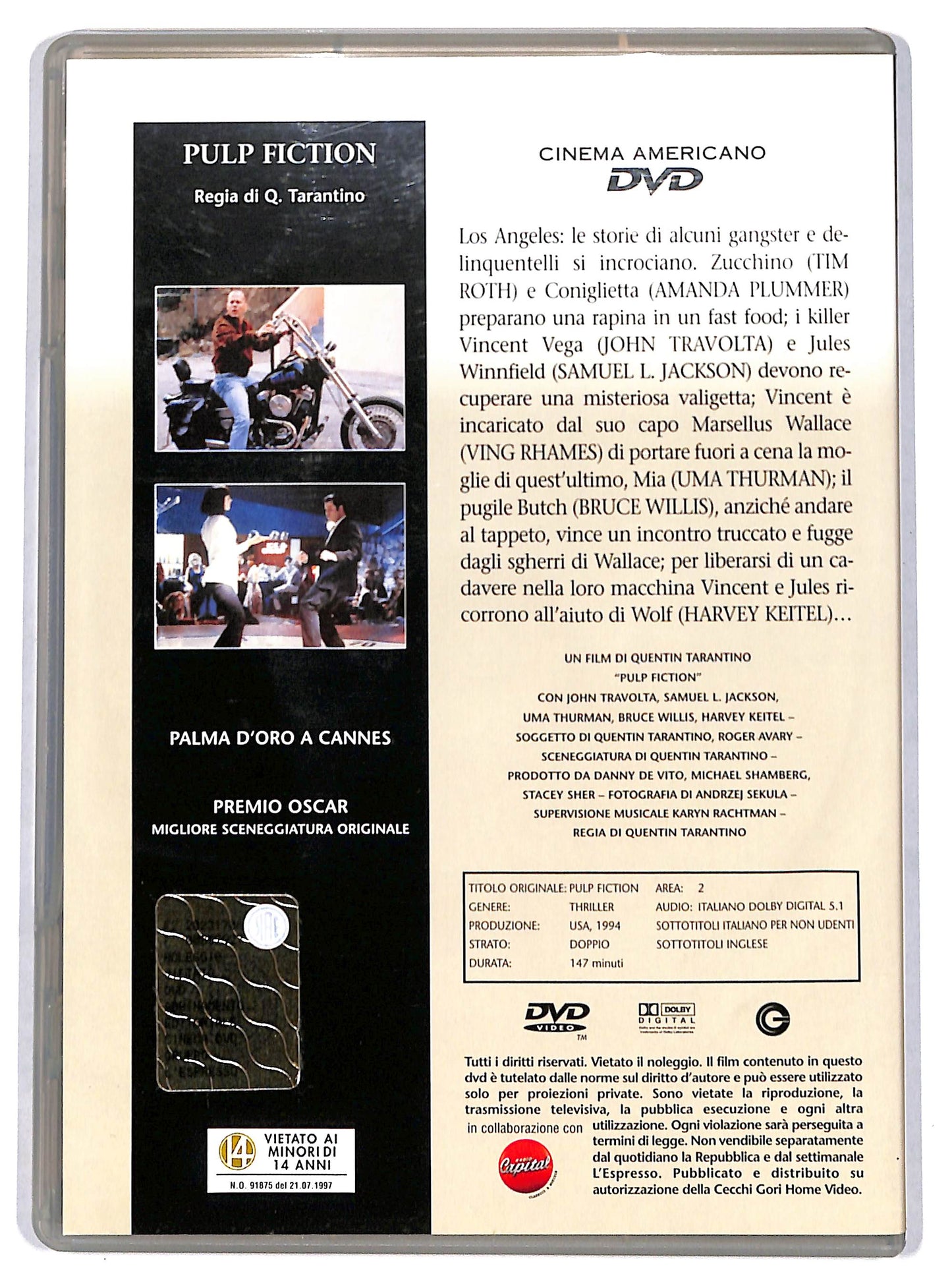 EBOND Pulp Fiction EDITORIALE DVD D698727