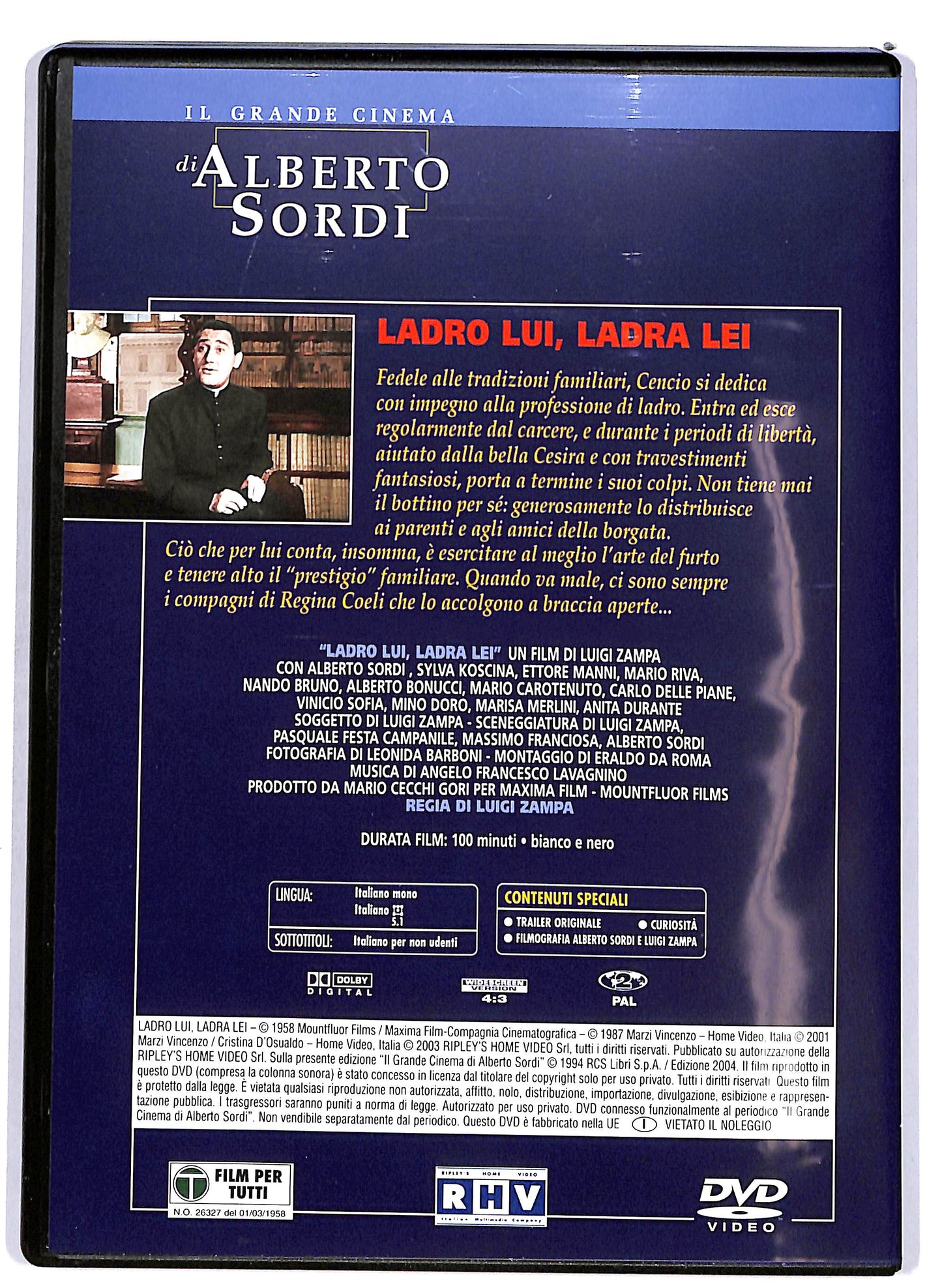EBOND Alberto Sordi - Sordi Ladro lui, ladra lei EDITORIALE DVD D698801