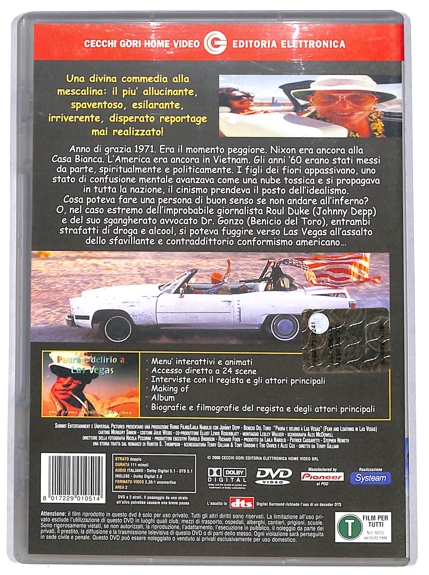 EBOND paura e delirio a las vegas DVD D698934