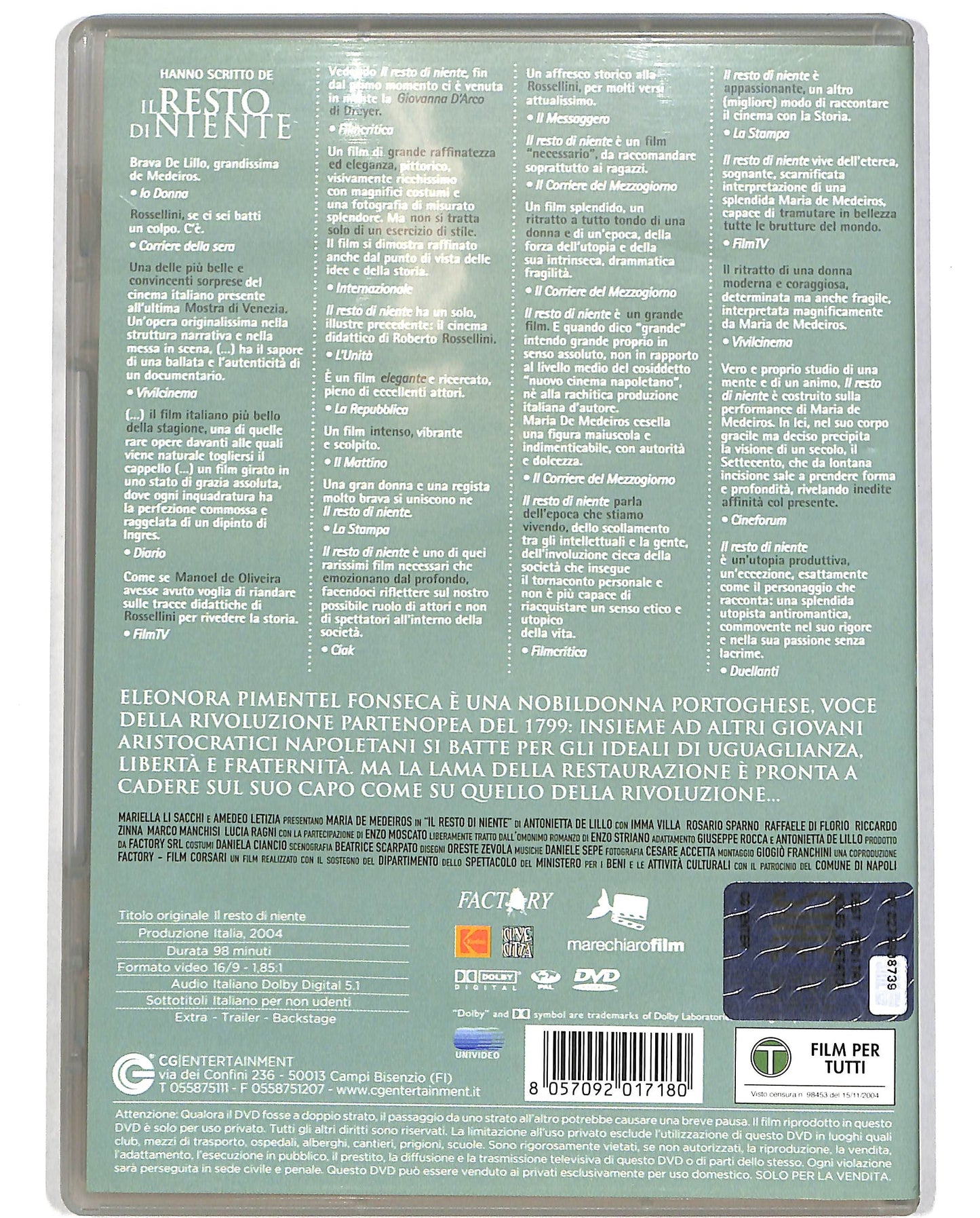 EBOND Il resto di niente DVD D699243