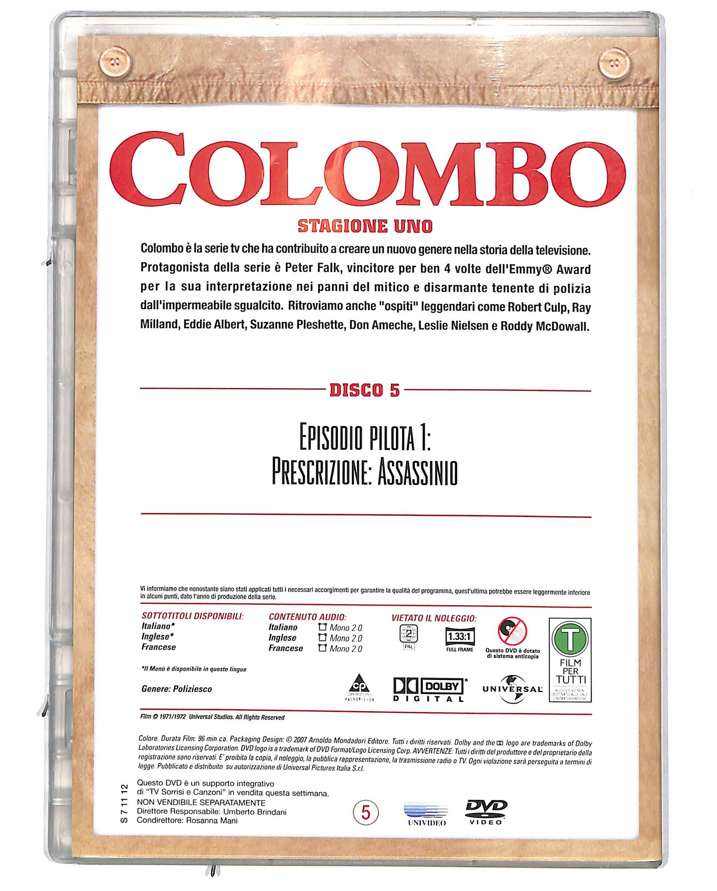 EBOND Colombo Stagione 1 Disco 5 EDITORIALE DVD D699304