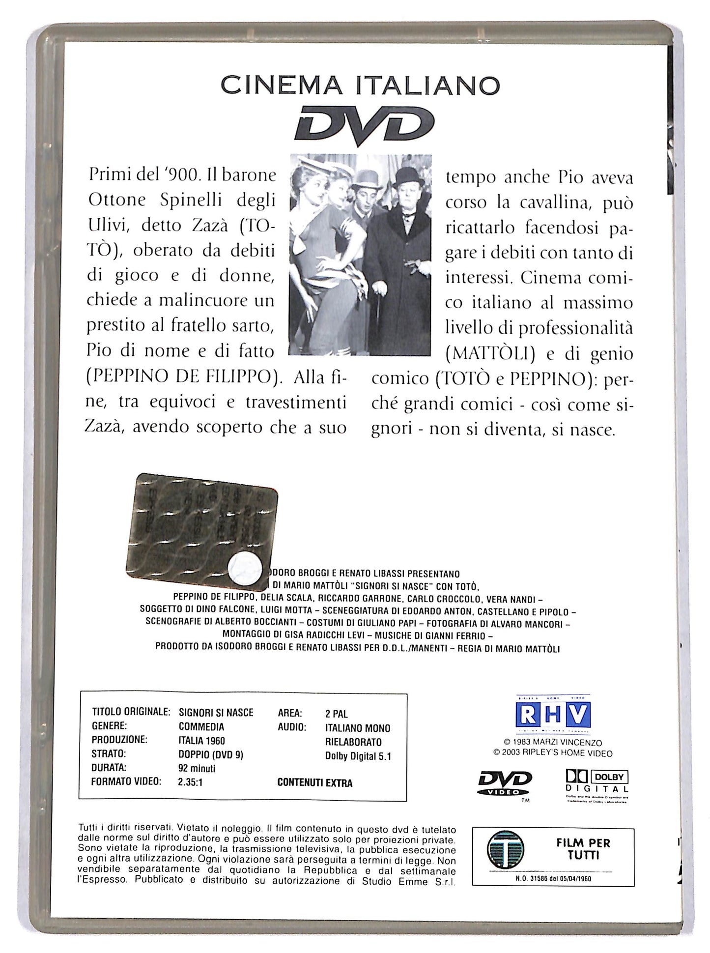 EBOND Signori si nasce EDITORIALE DVD D700056