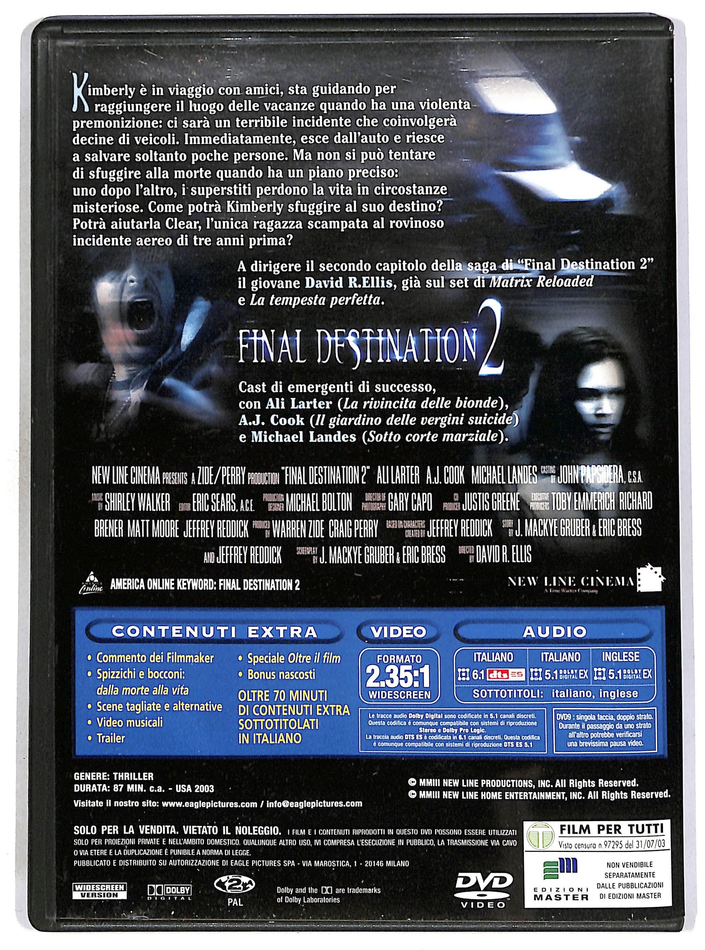 EBOND Final Destination 2 EDITORIALE DVD D700701