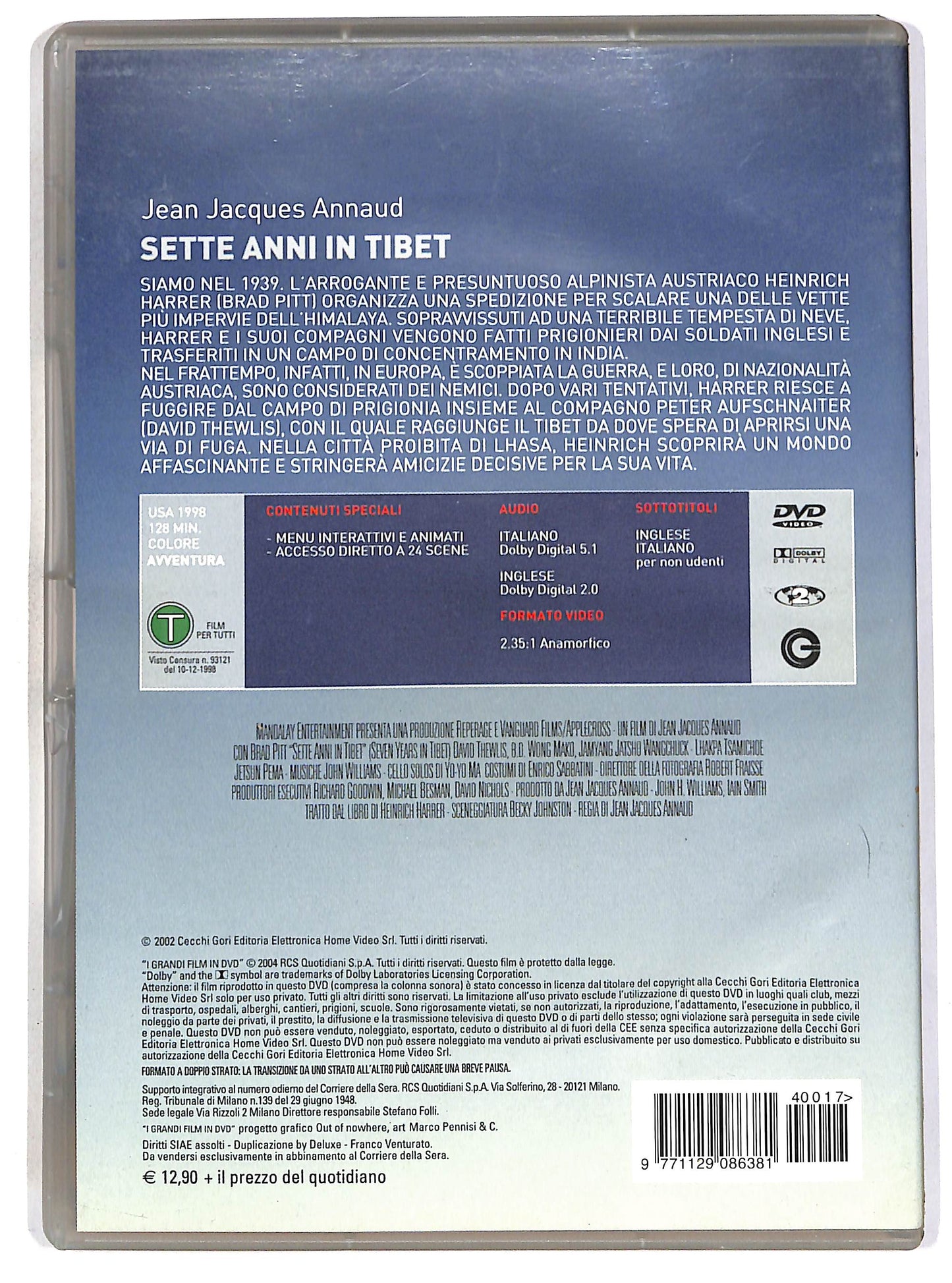 EBOND Sette anni in Tibet - I Grandi Film n17 EDITORIALE DVD D700817
