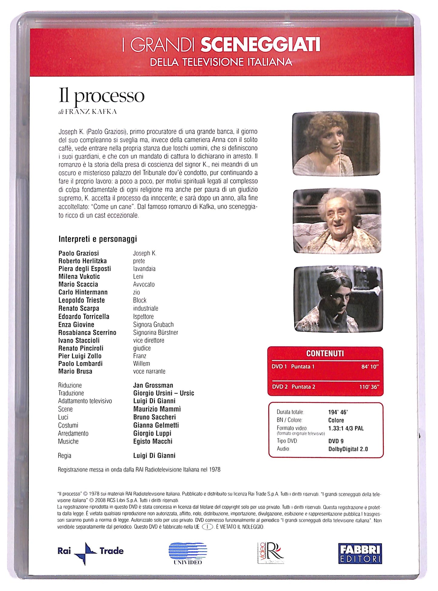 EBOND I Grandi Sceneggiati - Il processo - Puntate 1-2 EDITORIALE DVD D701041