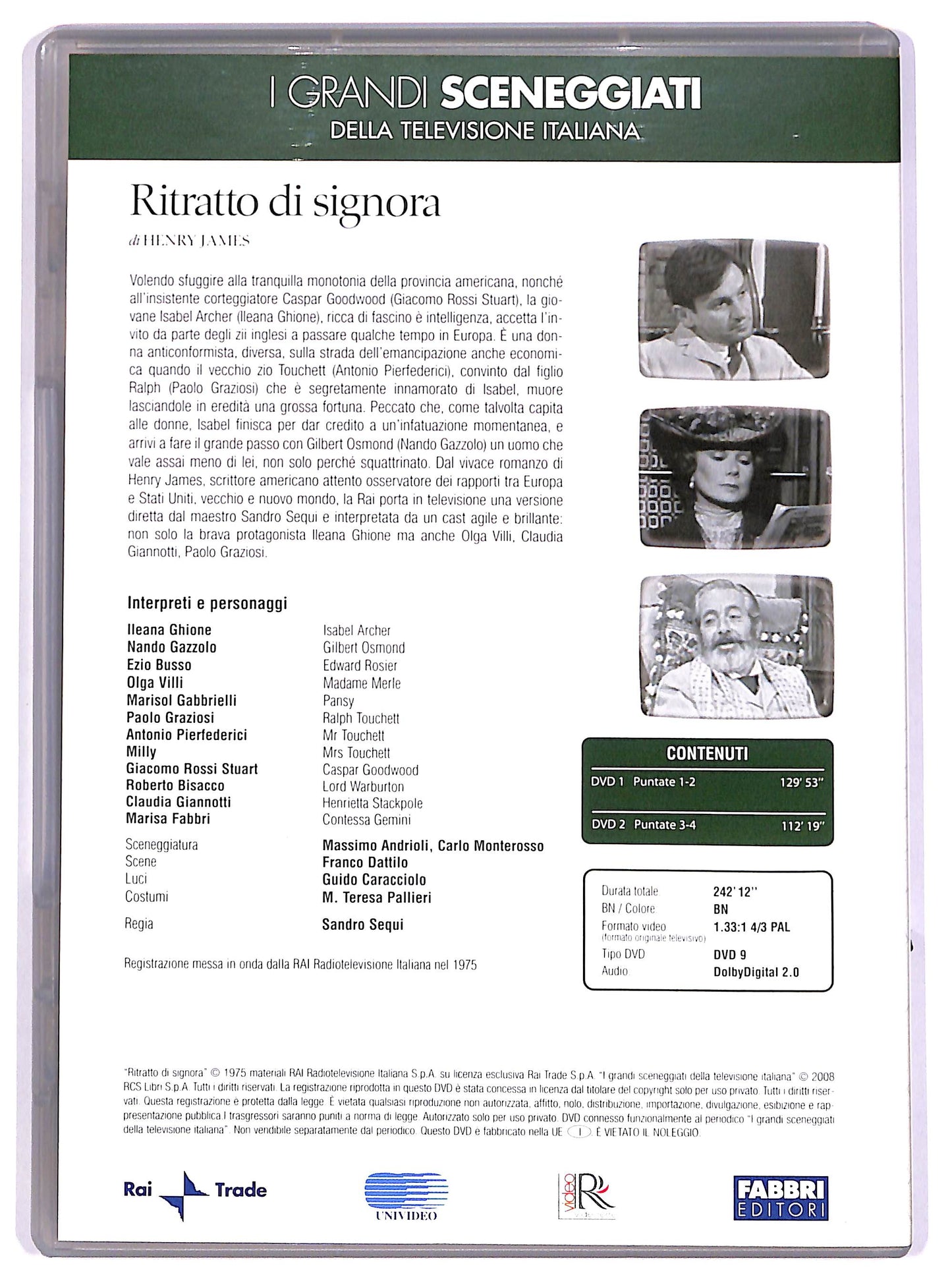 EBOND Sceneggiati Rai - Ritratto di signora - Puntate 1-4 EDITORIALE DVD D701045