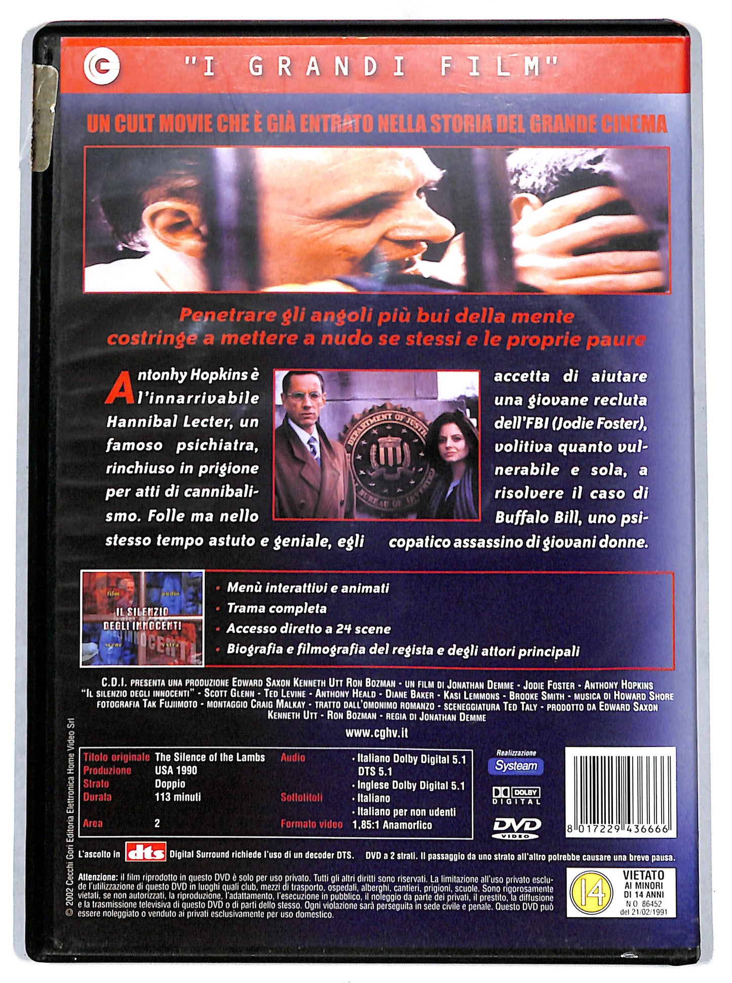 EBOND il silenzio degli innocenti DVD D701549