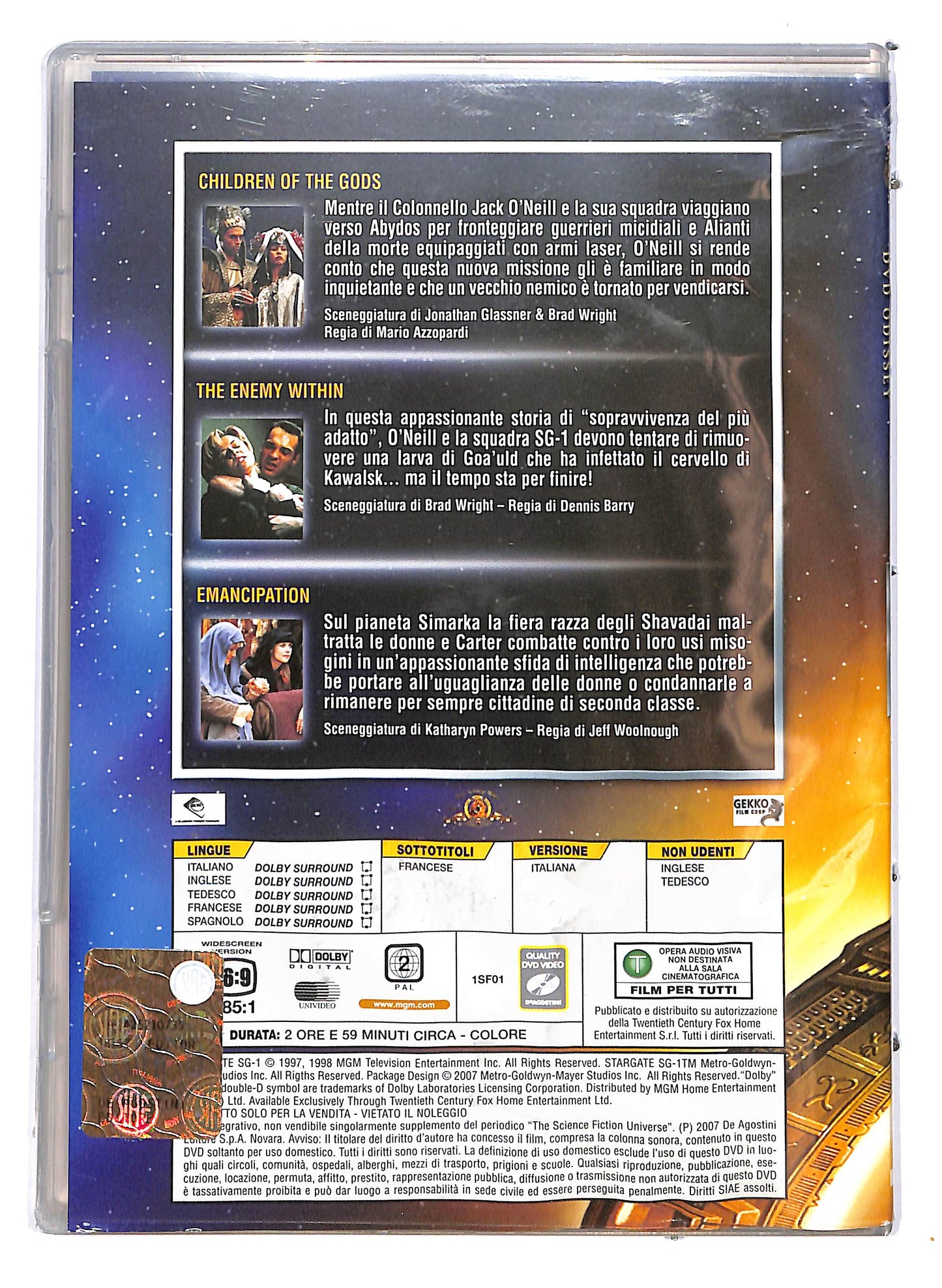 EBOND Stargate Stagione 1File 1-3 Odissey EDITORIALE (slimcase) DVD D703336