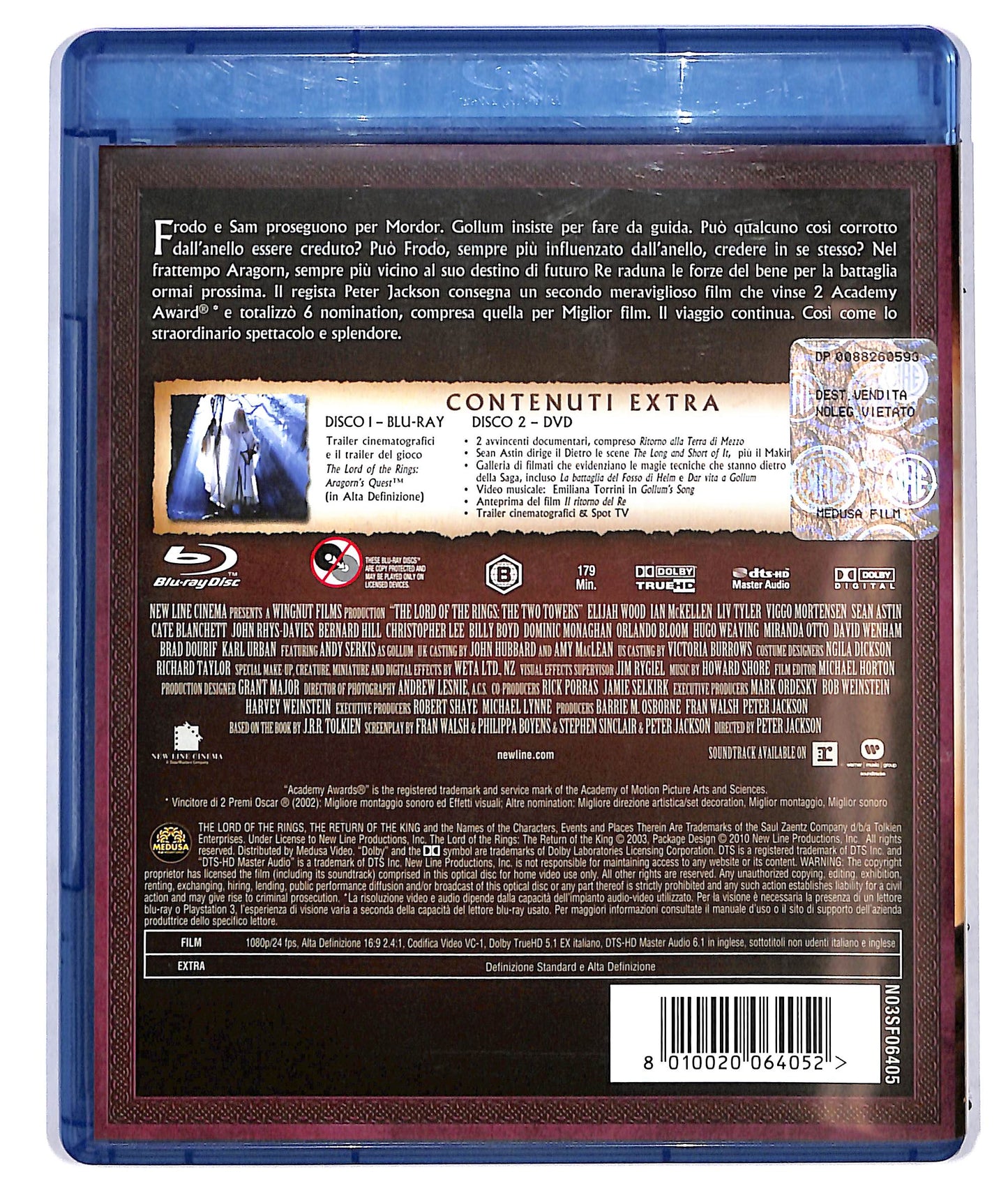 EBOND Il Signore degli Anelli Le Due Torri DVD+ BLURAY D703745