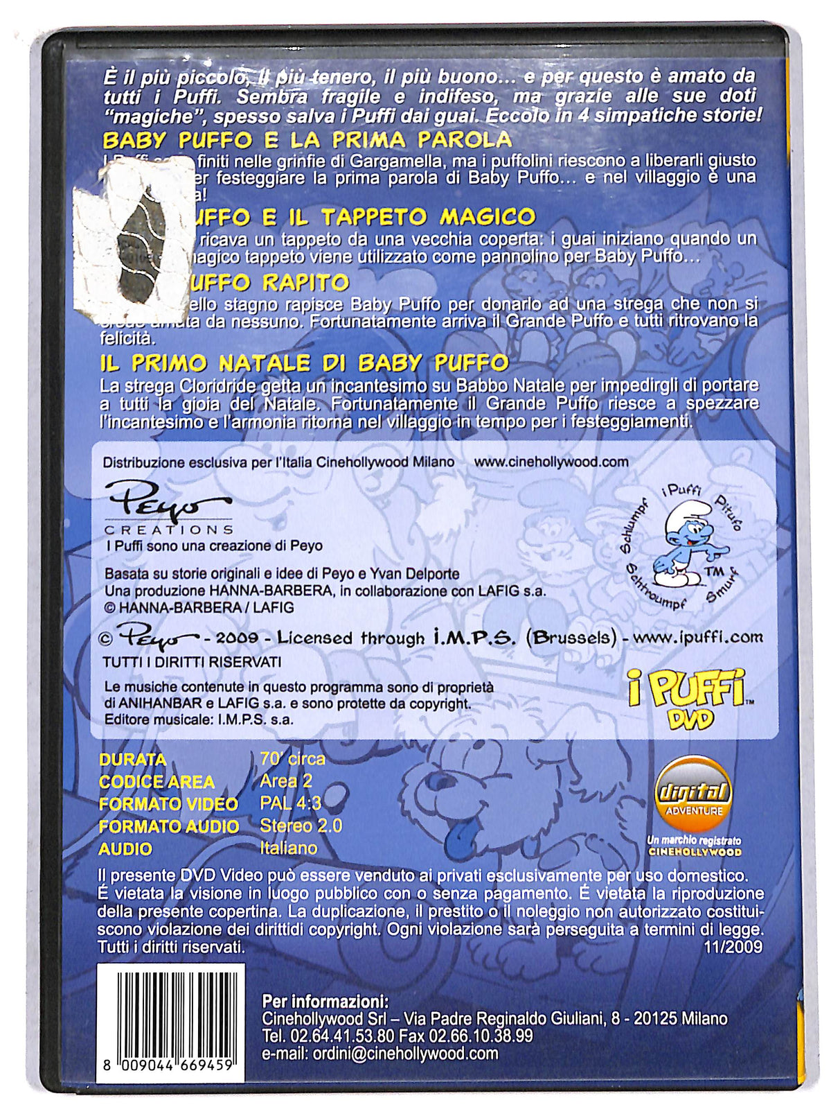 EBOND io baby puffo - i puffi - 4 episodi, 70 minuti DVD D705028